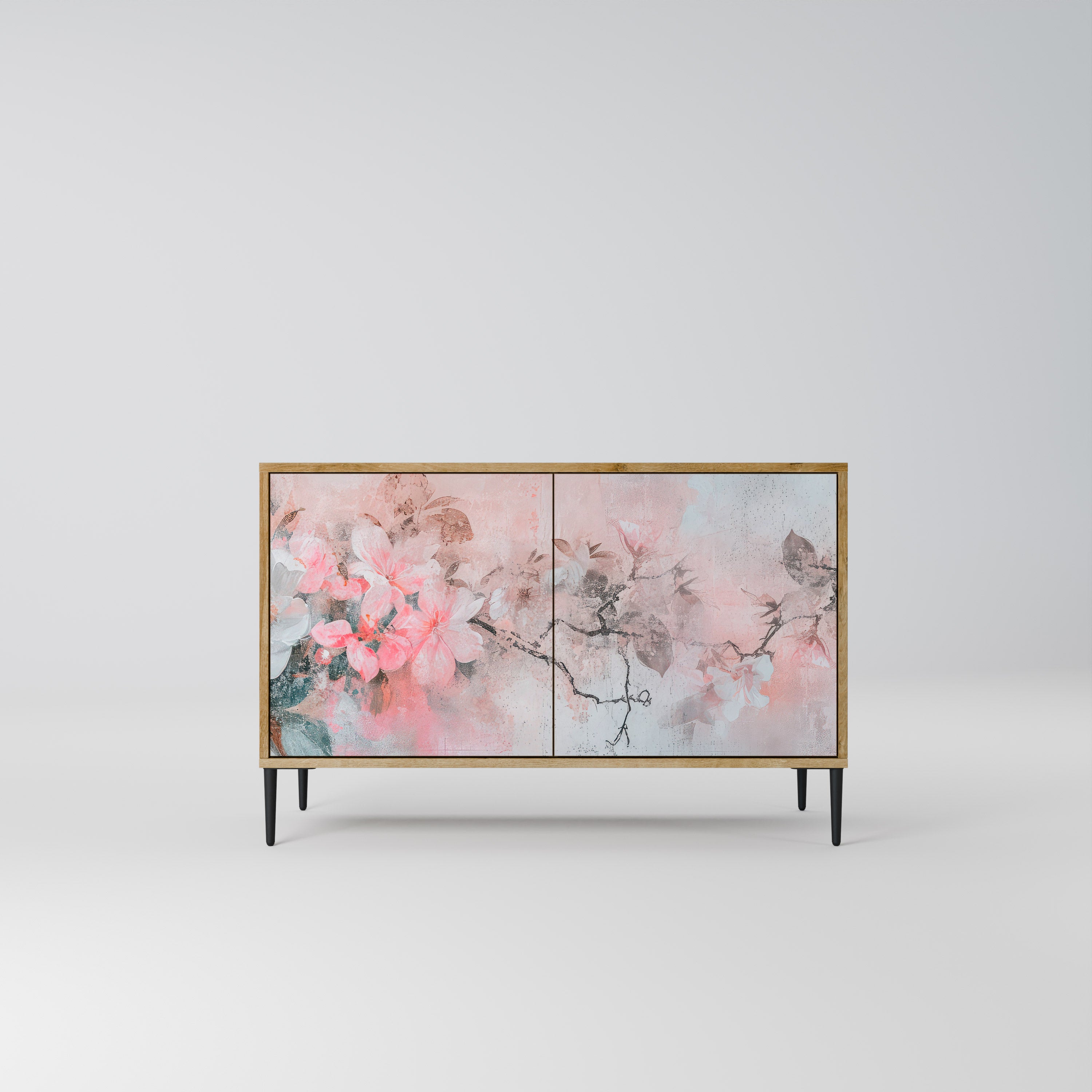 Aparador de 2 puertas CHERRY BLOSSOM con efecto roble