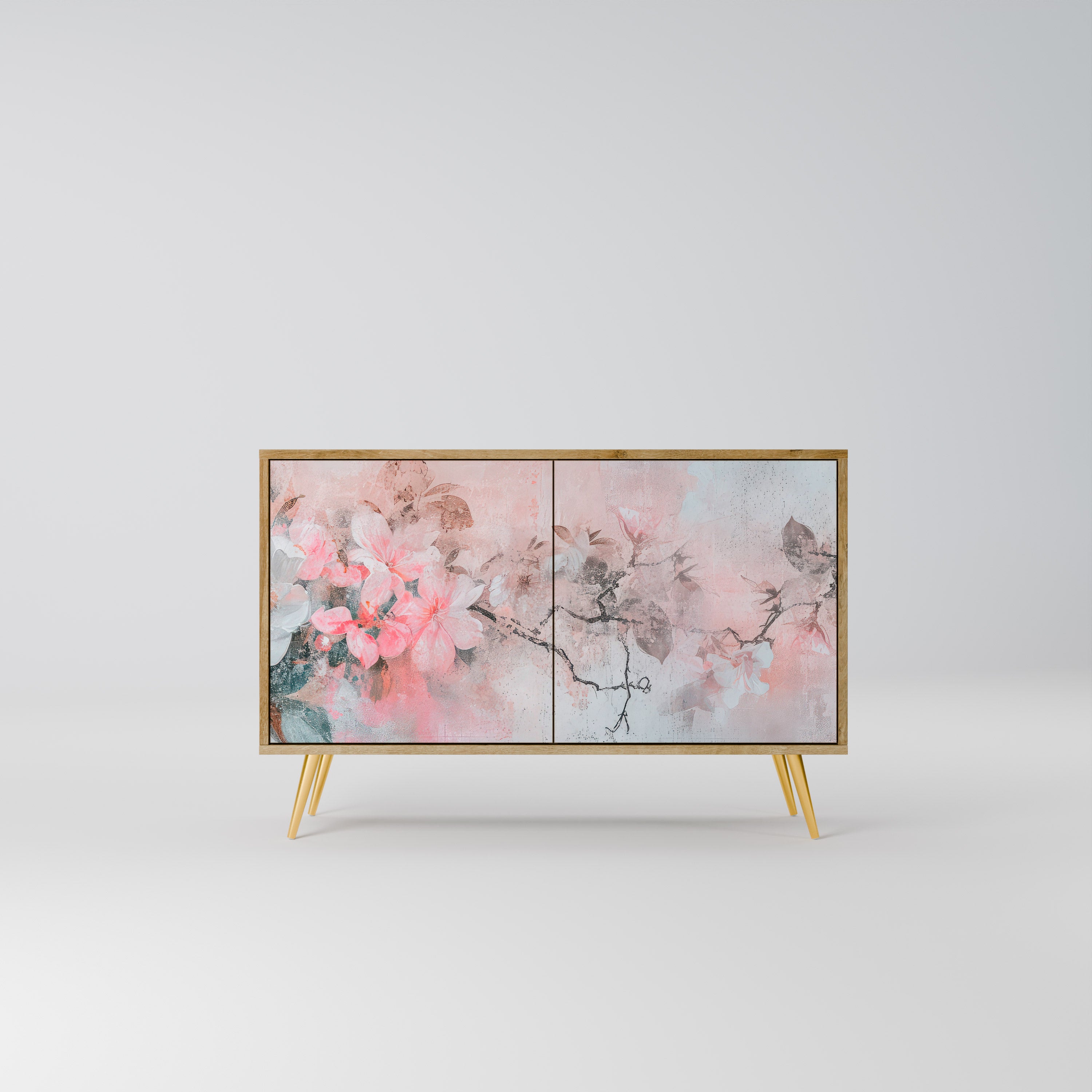 Aparador de 2 puertas CHERRY BLOSSOM con efecto roble