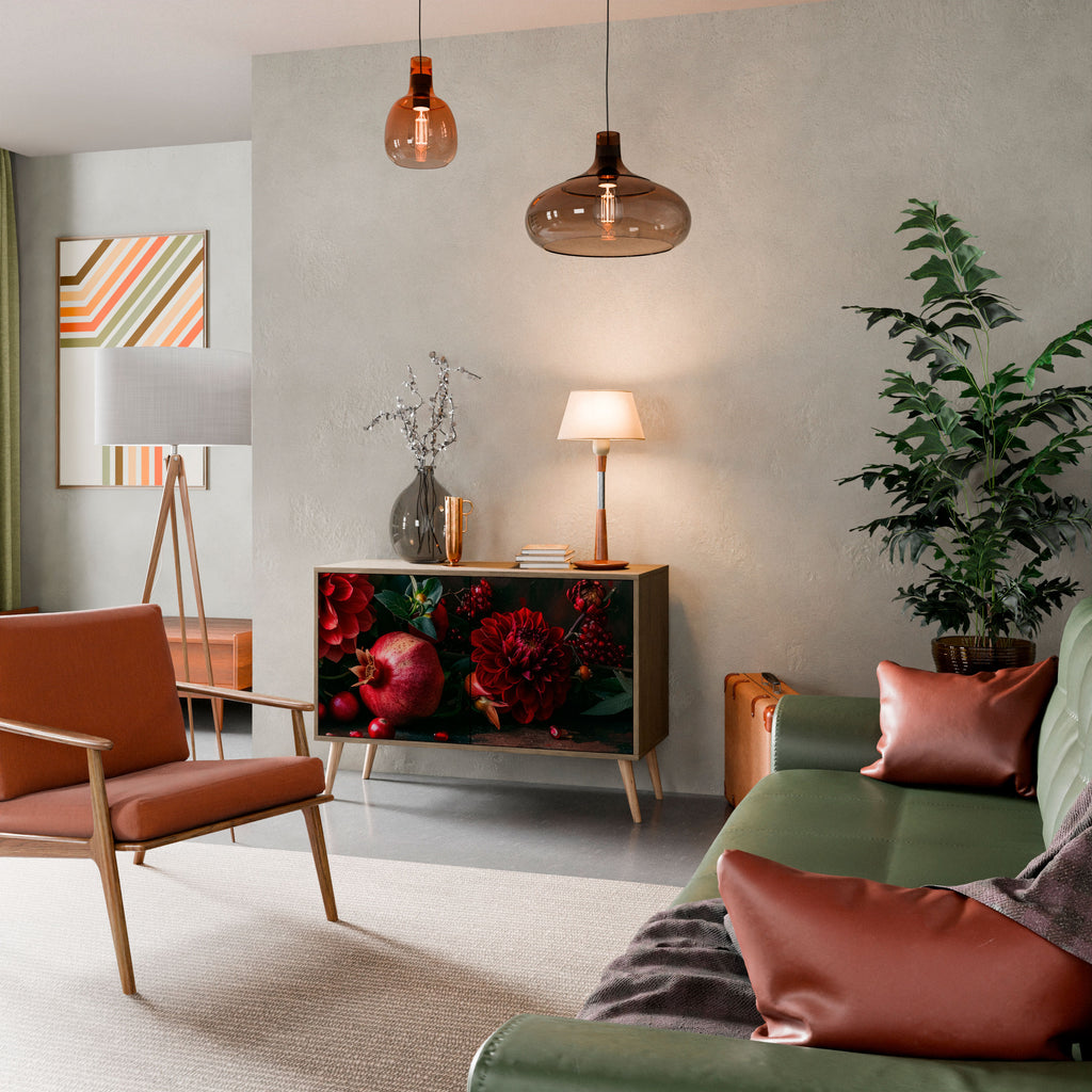 DAHLIAS AND POMEGRANATES 2-Door Sideboard in Oak Effect