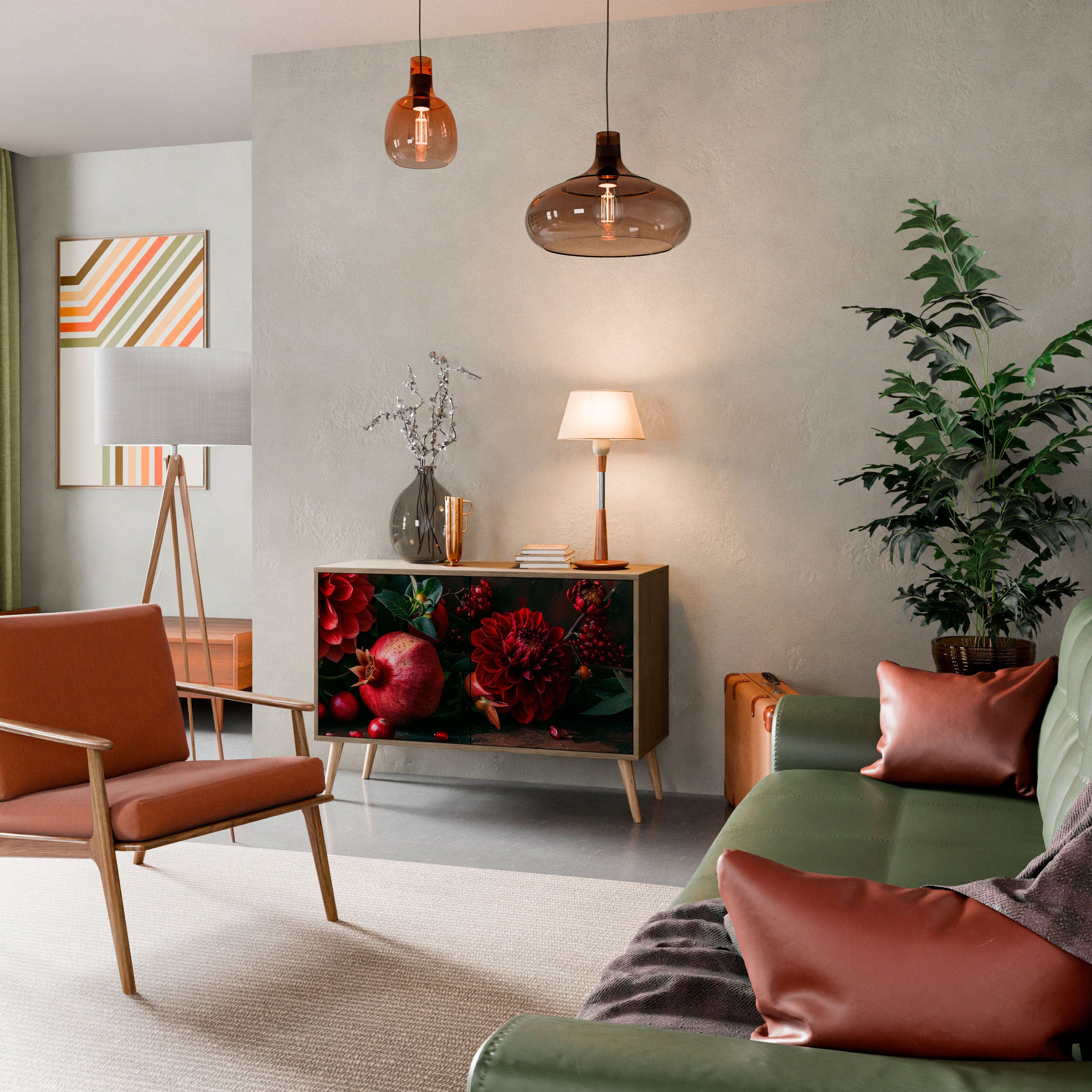 Aparador de 2 puertas con efecto roble DALIAS Y GRANADAS