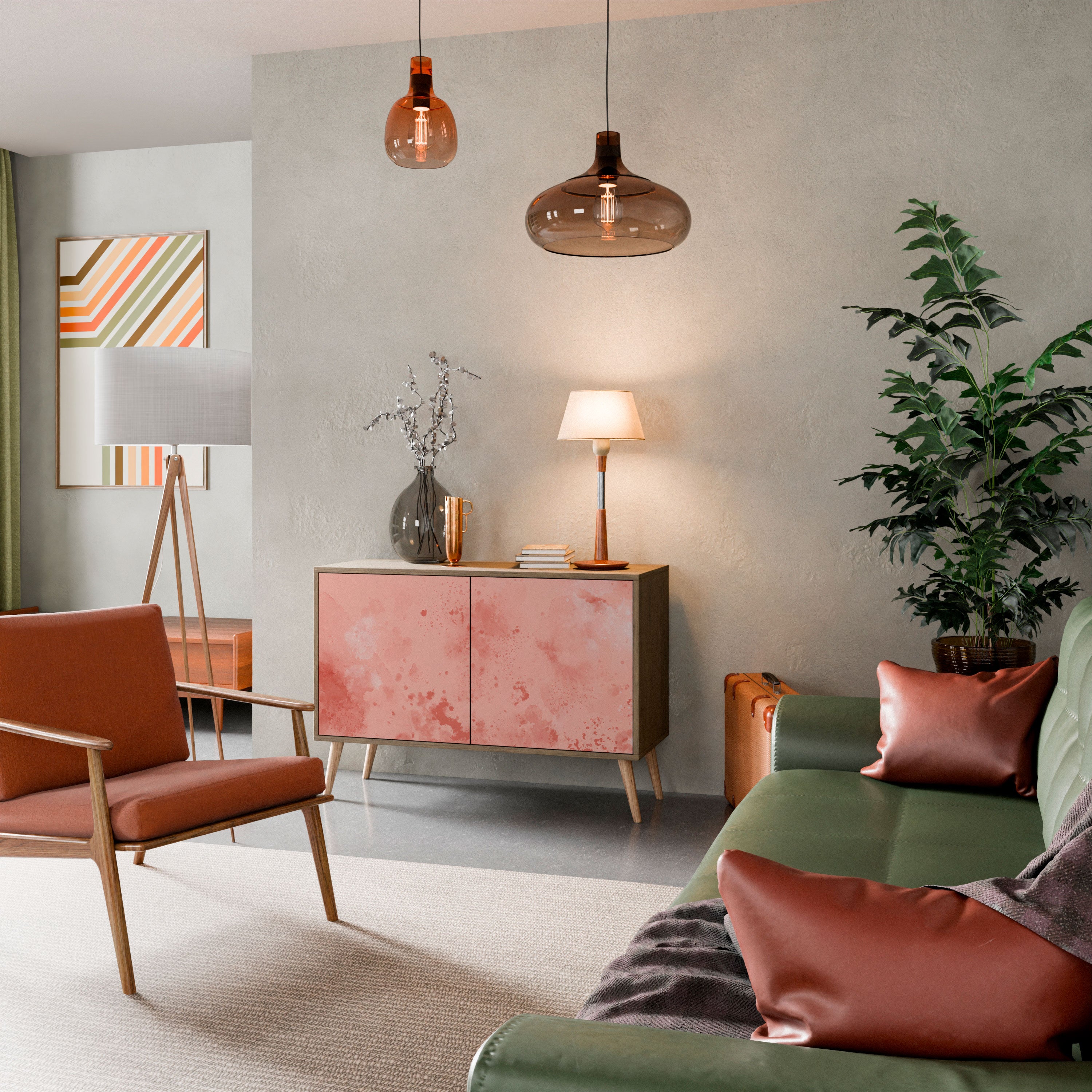 Aparador CRANE DANCE de 2 puertas con efecto roble