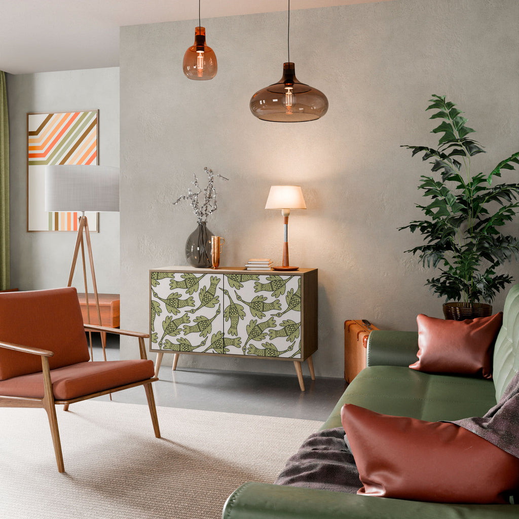 Aparador SEEDLING SONGBIRD de 2 puertas con efecto roble