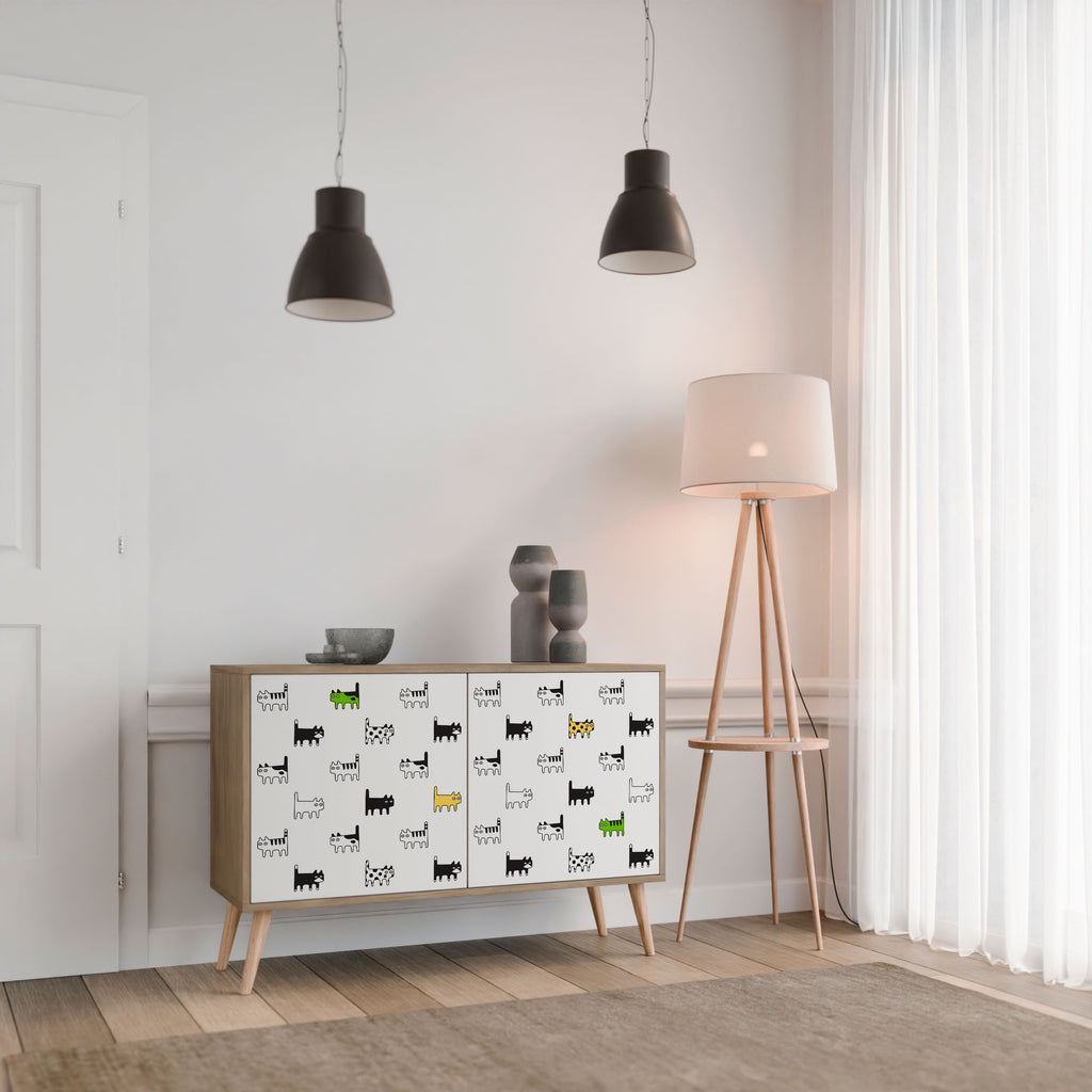 Aparador de 2 puertas CATS COMPILATION efecto roble