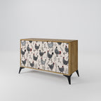 HAPPY HENS 2-Door Sideboard in Oak Effect