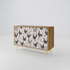 HAPPY HENS 2-Door Sideboard in Oak Effect