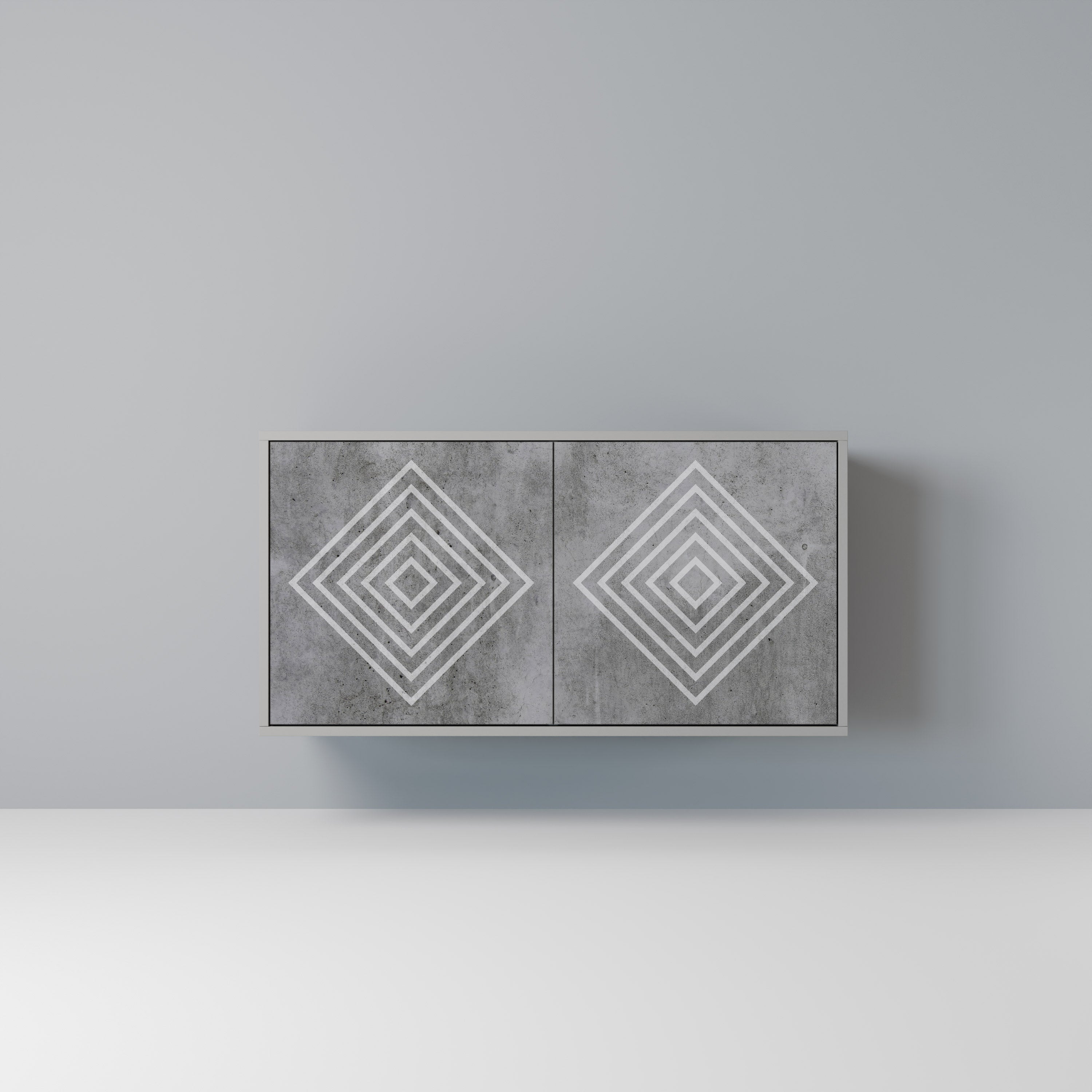 Aparador de 2 puertas POLYGONAL ARTISTRY en acabado gris