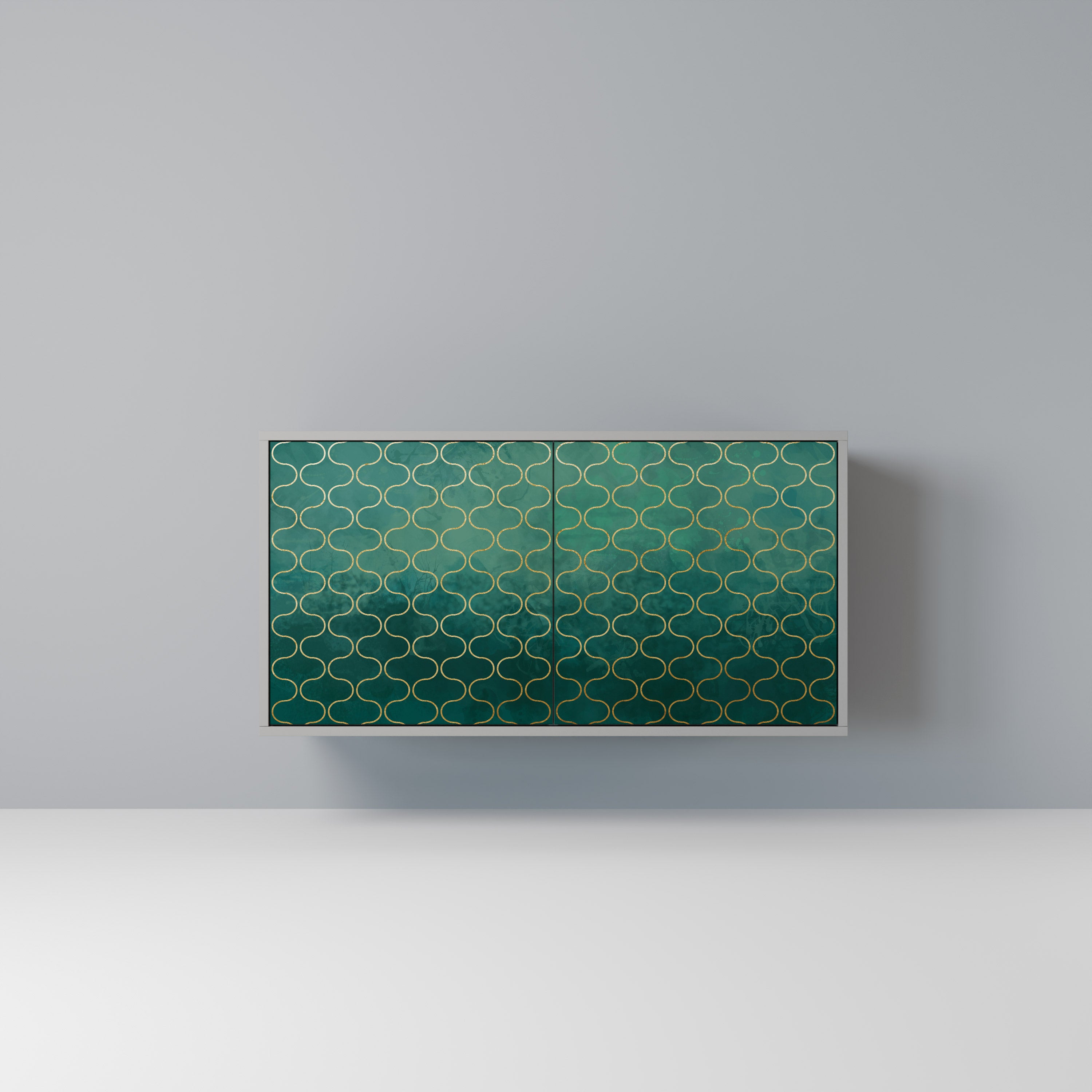 Aparador de 2 puertas TESSELATED GREENERY en acabado gris