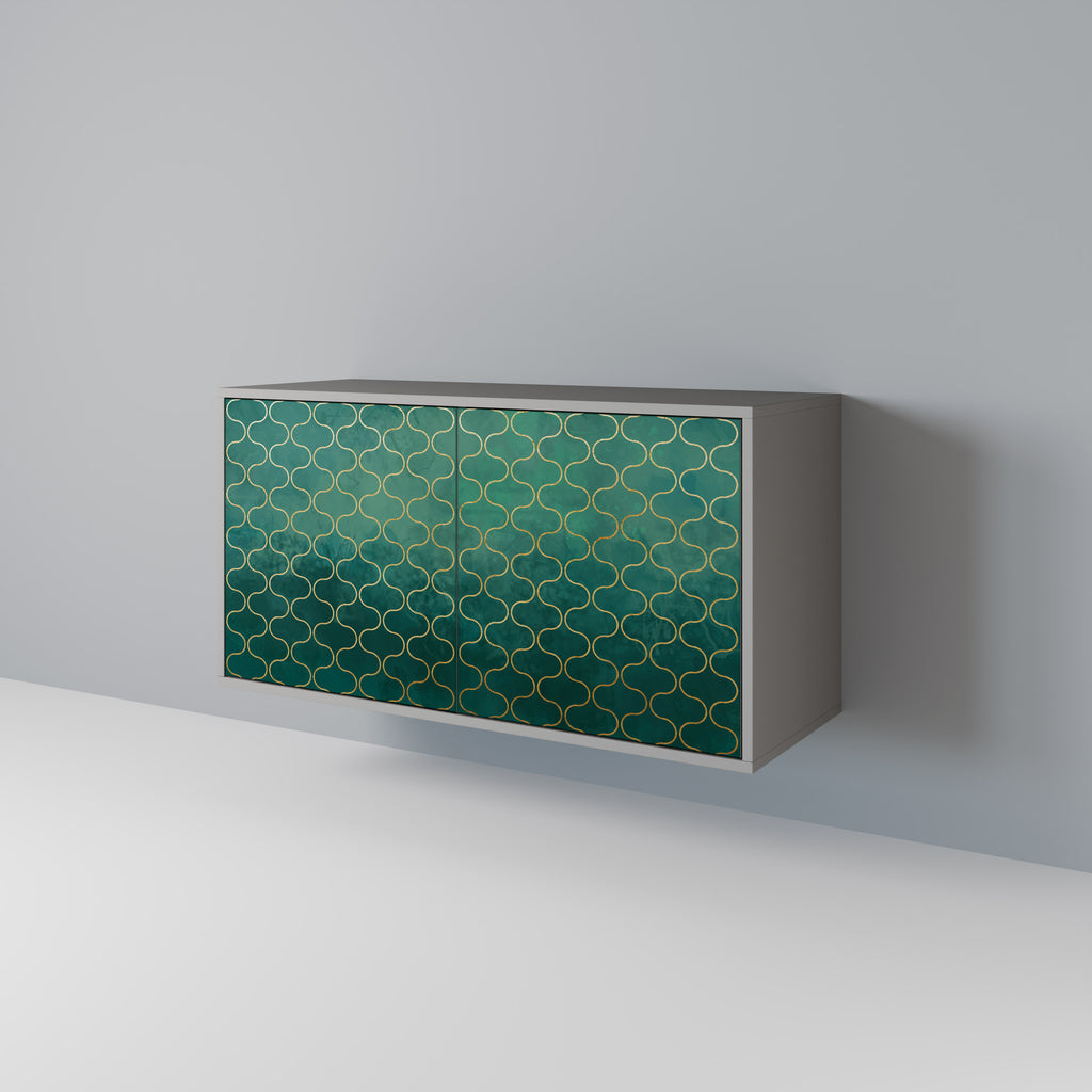 Aparador de 2 puertas TESSELATED GREENERY en acabado gris