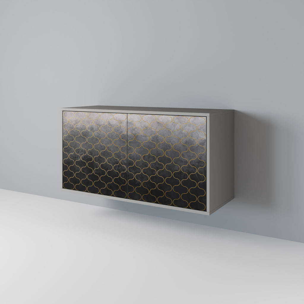 Aparador de 2 puertas en acabado grisáceo TESSELATED