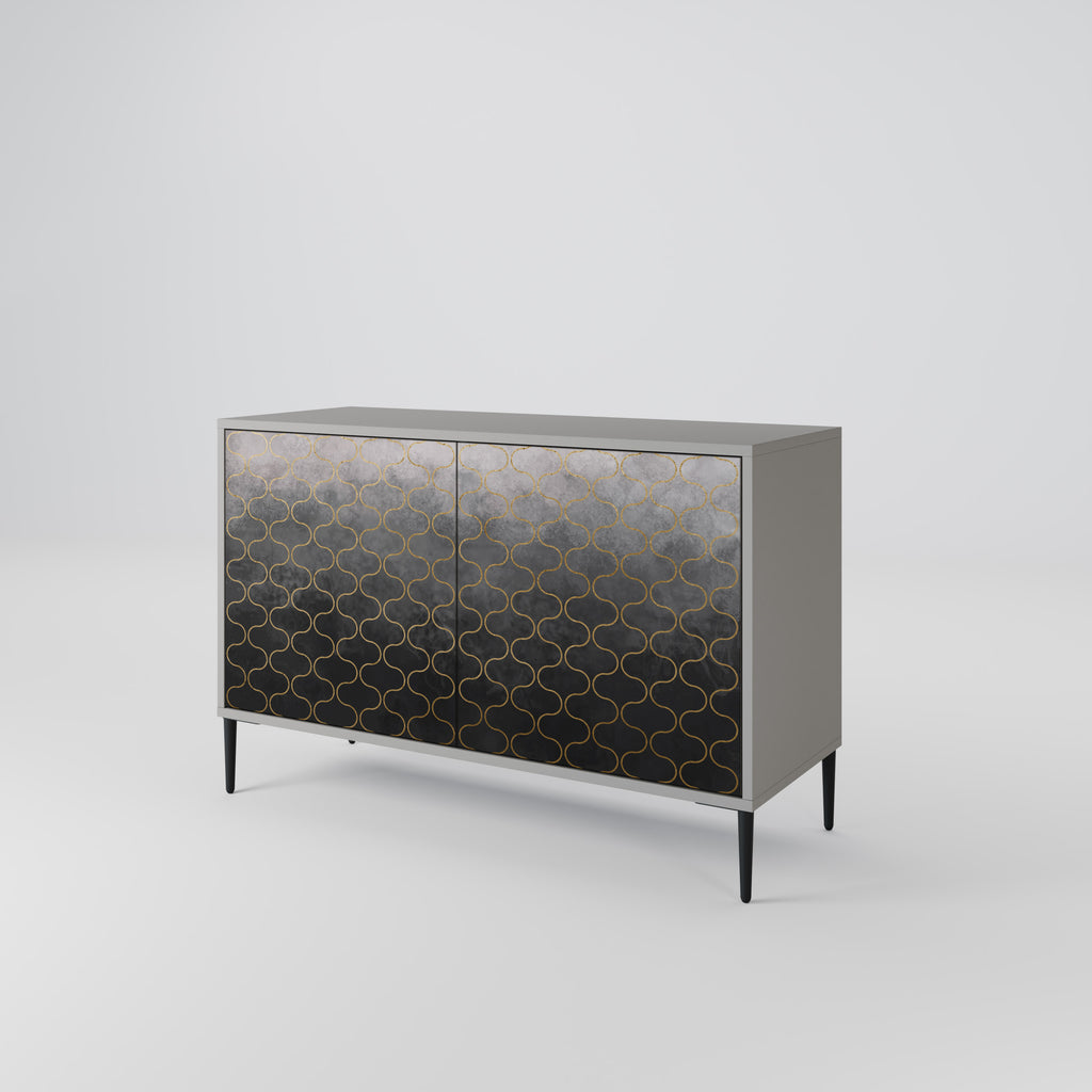 Aparador de 2 puertas en acabado grisáceo TESSELATED