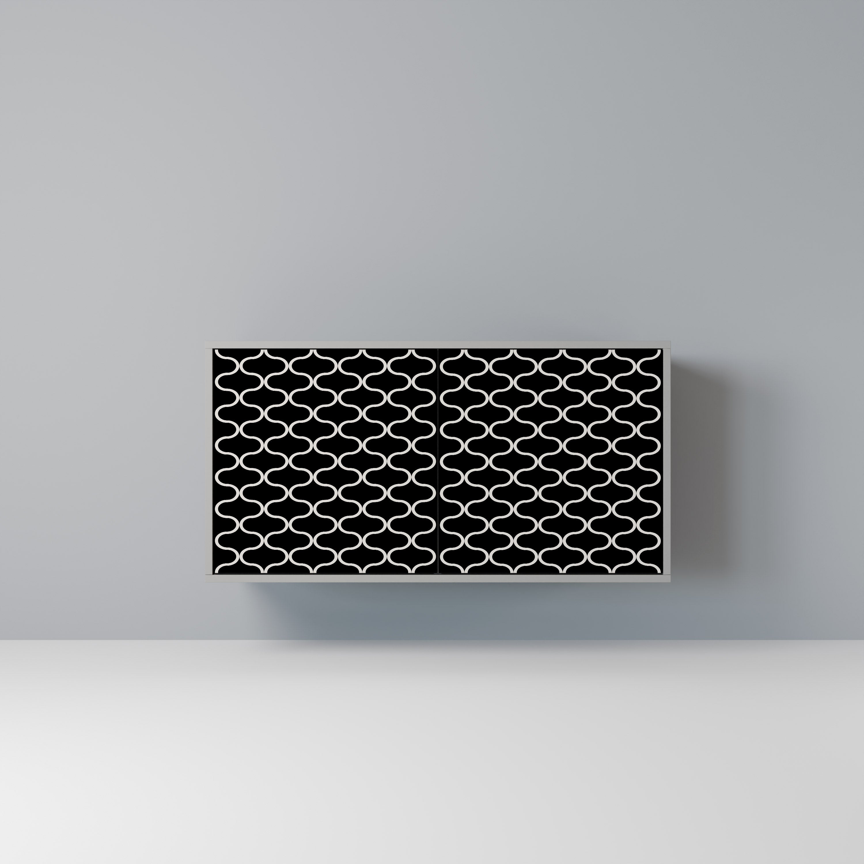 Aparador de 2 puertas TESSELATED BLACKNESS en acabado gris