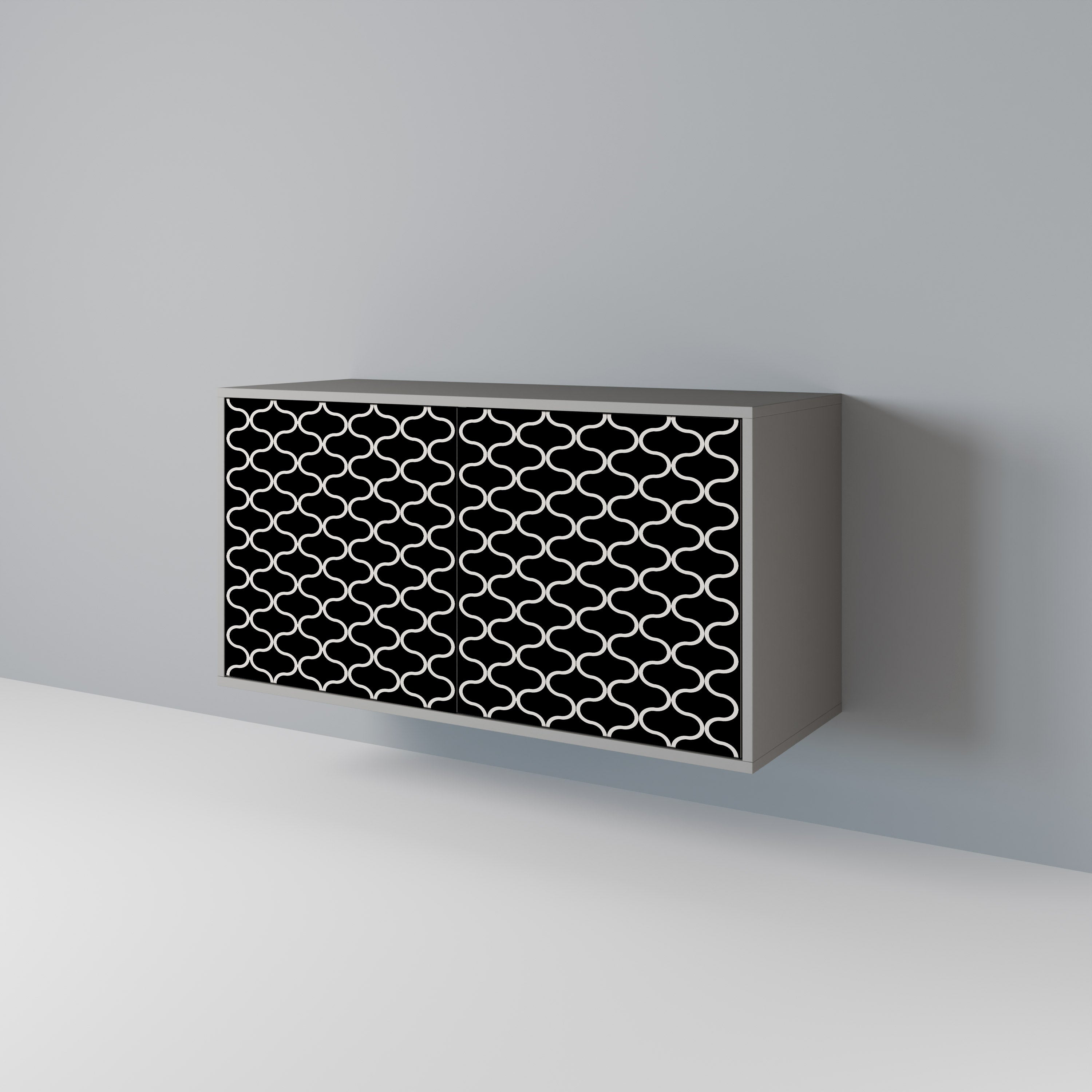 Aparador de 2 puertas TESSELATED BLACKNESS en acabado gris