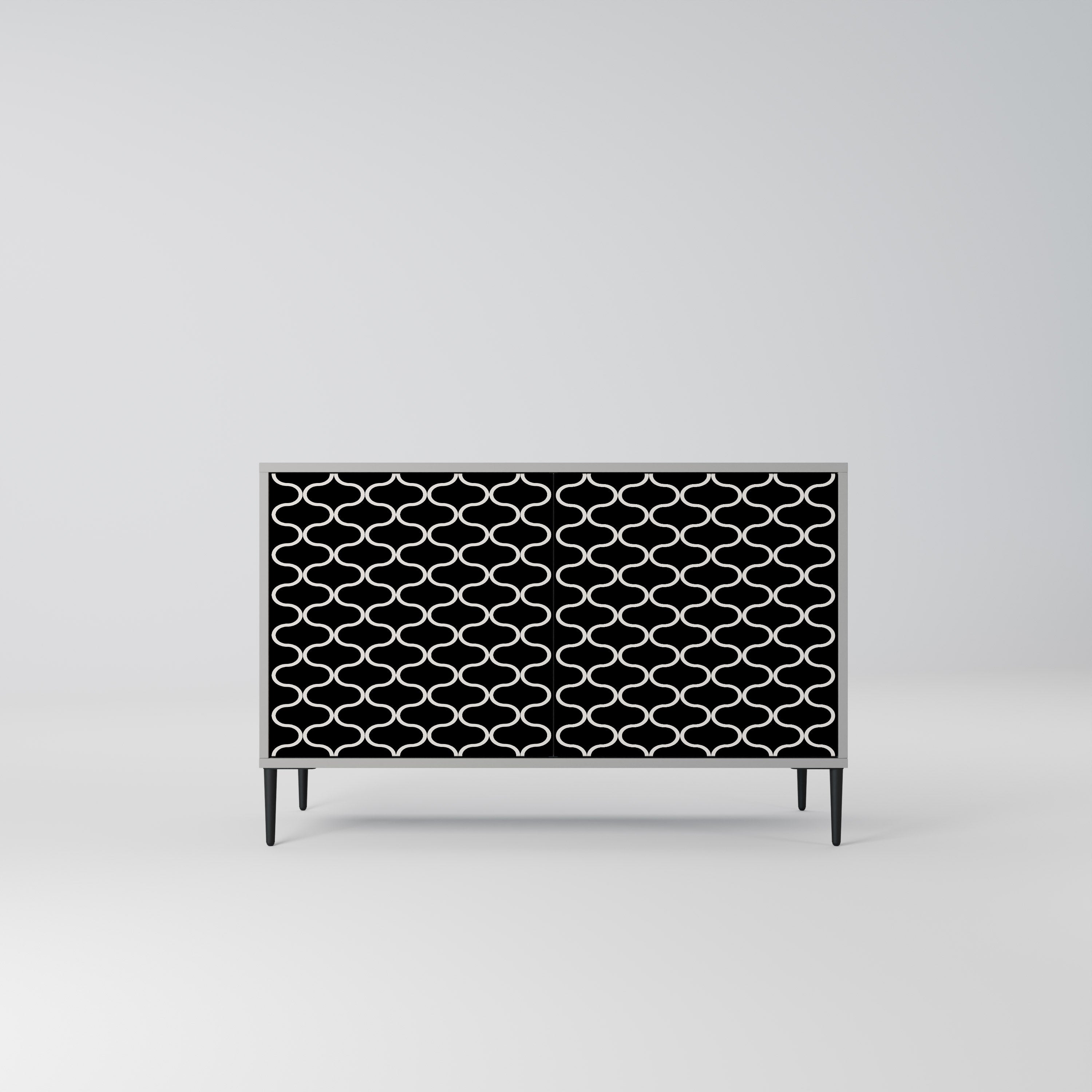 Aparador de 2 puertas TESSELATED BLACKNESS en acabado gris