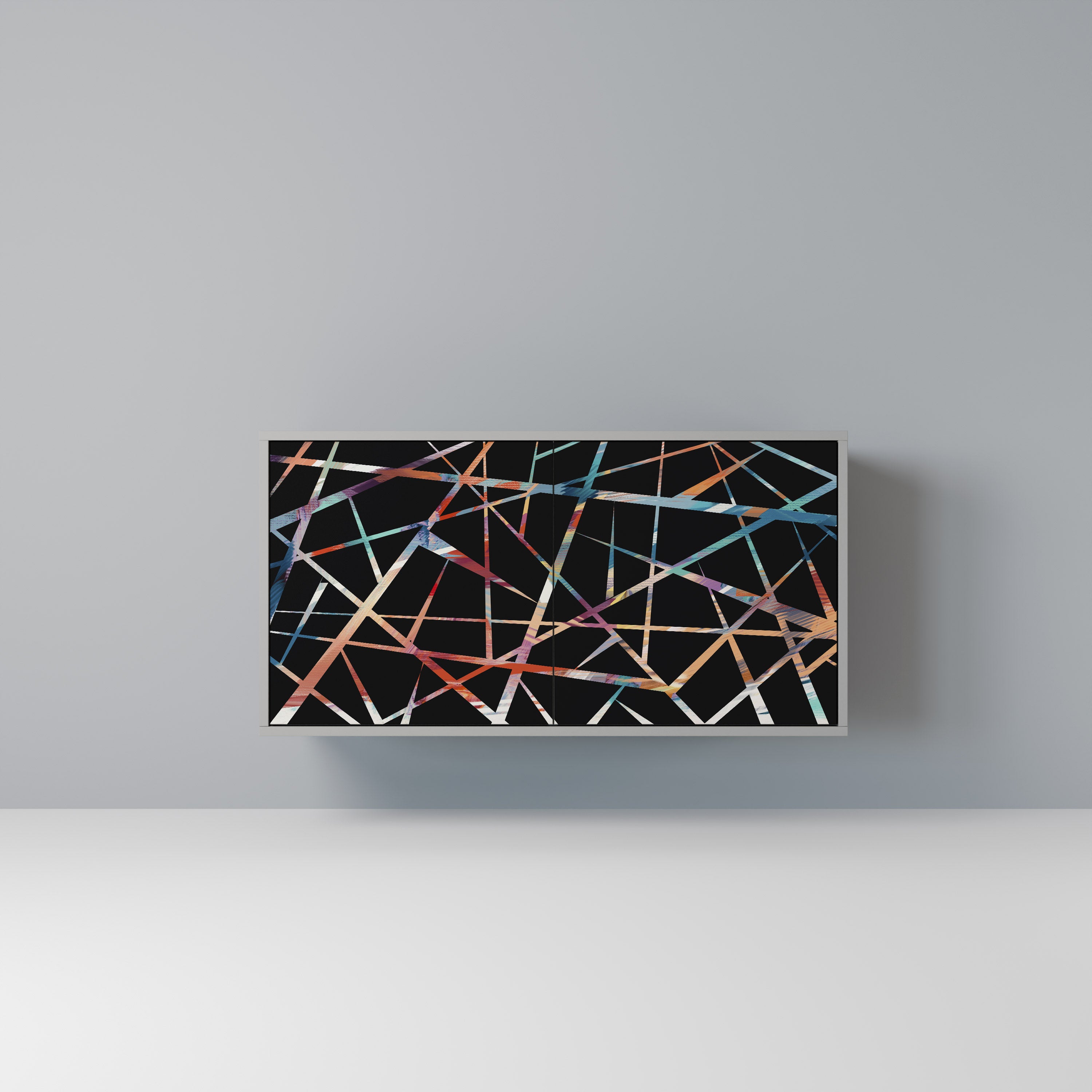 Aparador POLYGON VERVE de 2 puertas en acabado gris