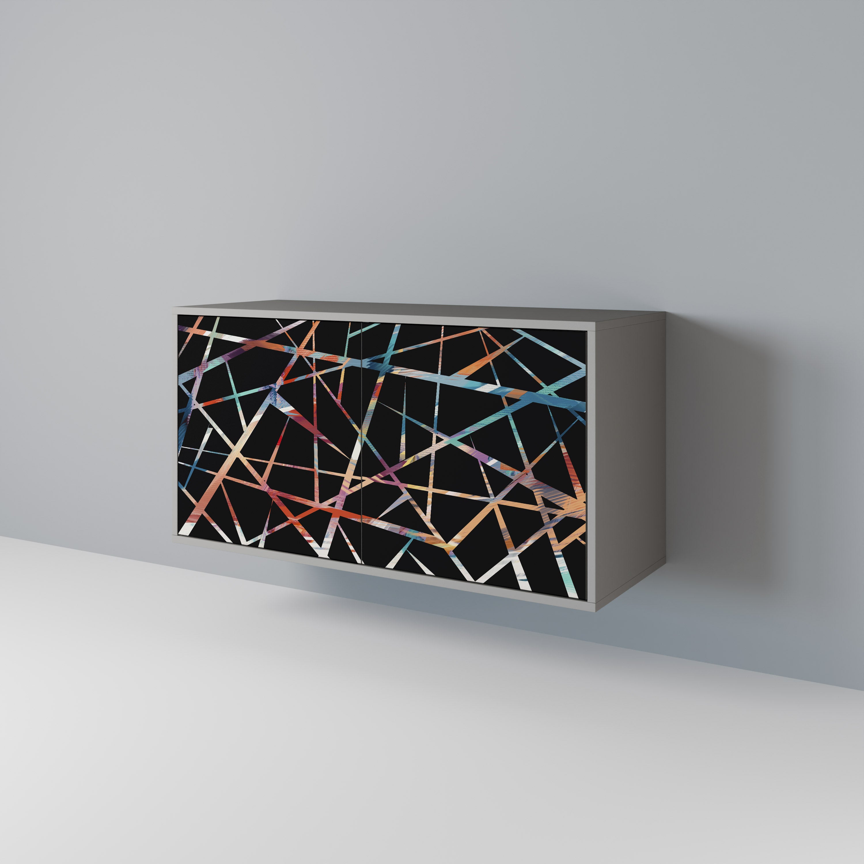 Aparador POLYGON VERVE de 2 puertas en acabado gris