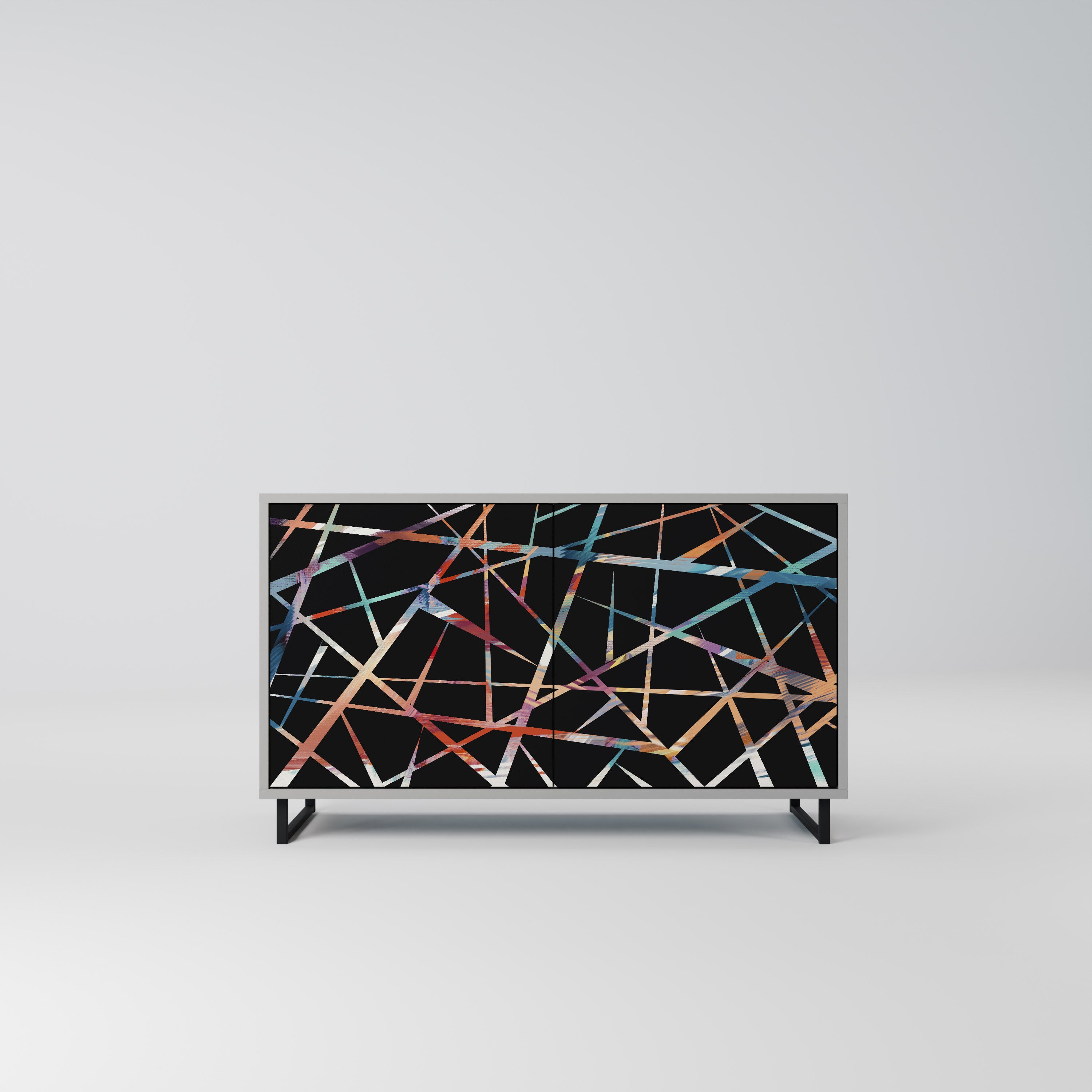 Aparador POLYGON VERVE de 2 puertas en acabado gris