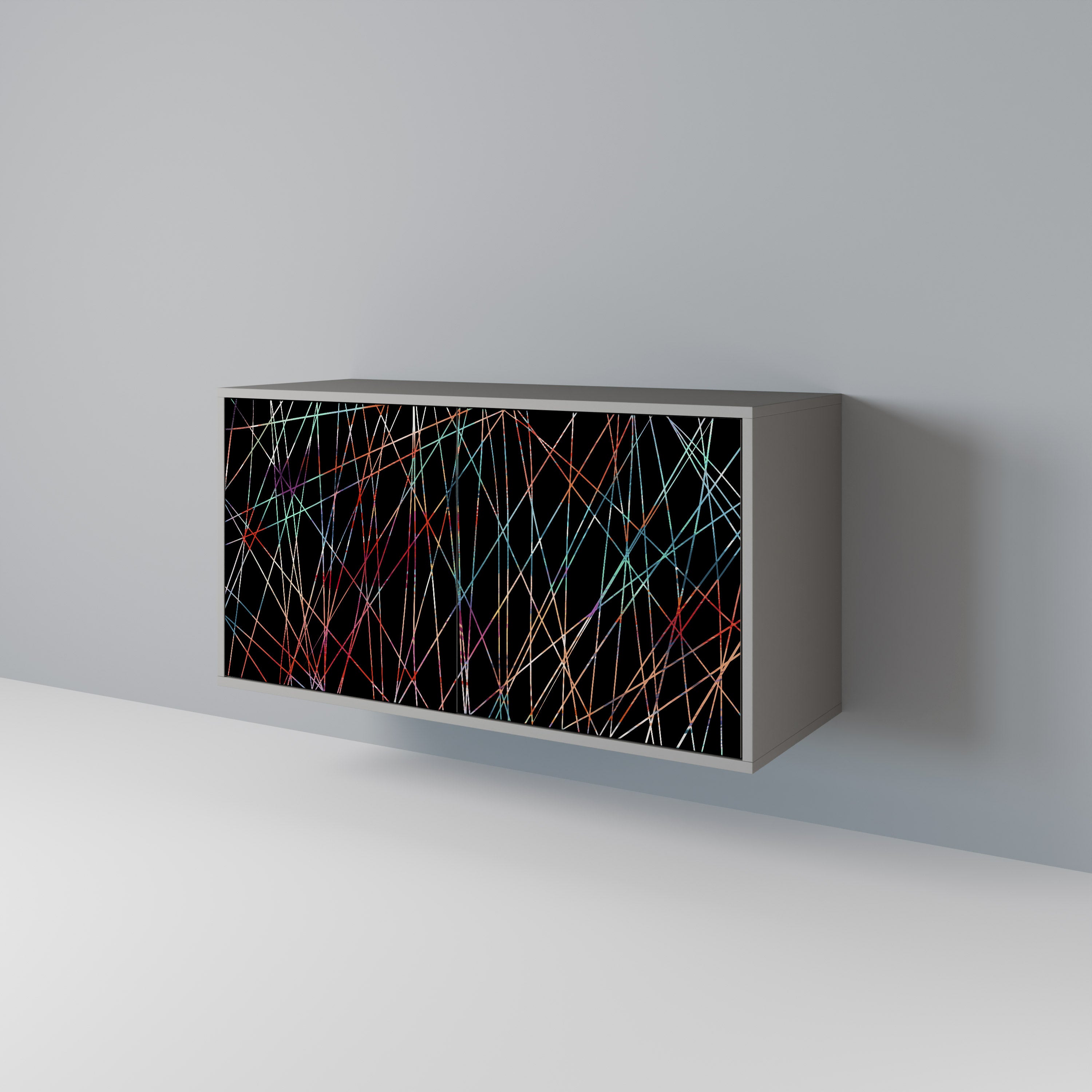 Aparador LUMINOUS SNARE de 2 puertas en acabado gris