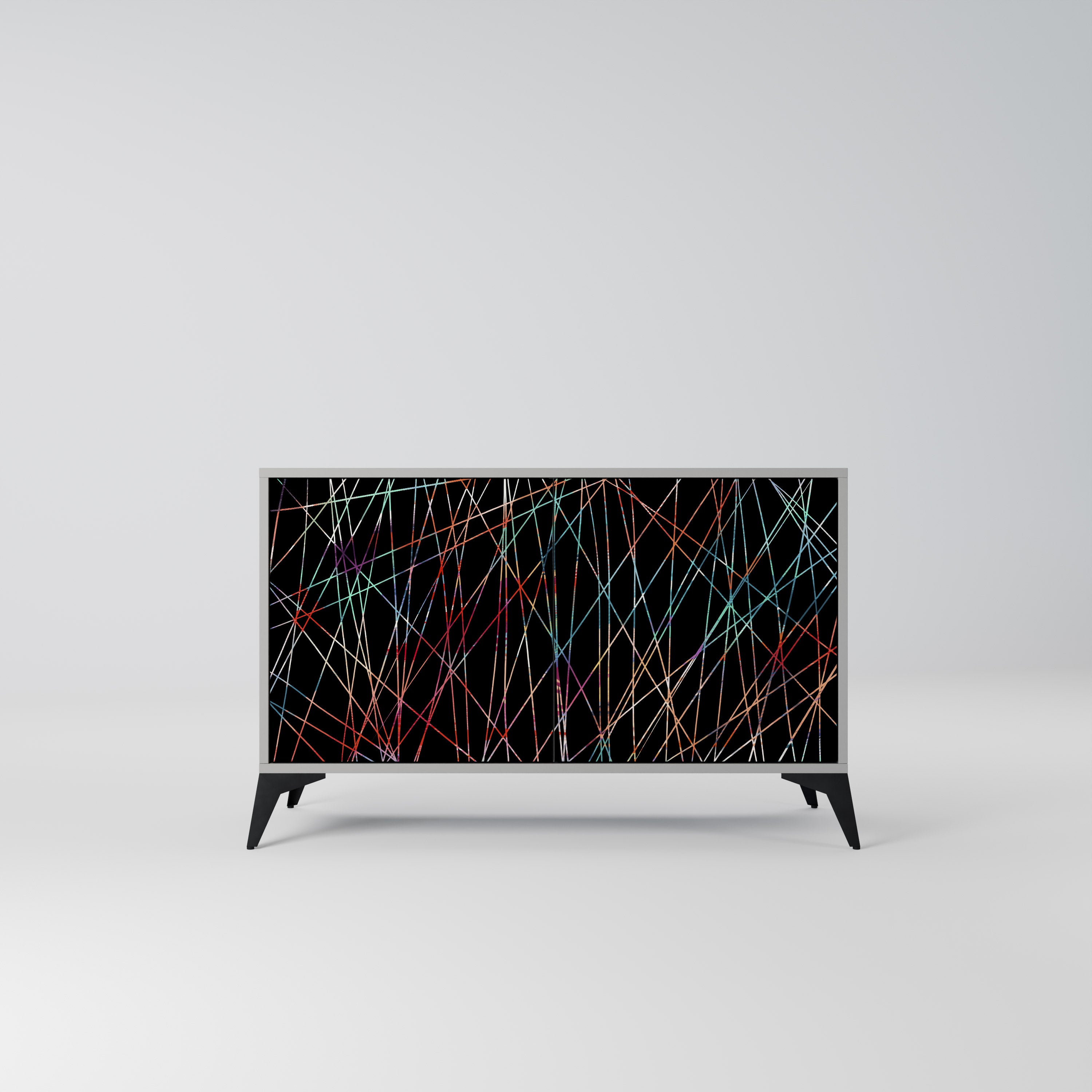 Aparador LUMINOUS SNARE de 2 puertas en acabado gris