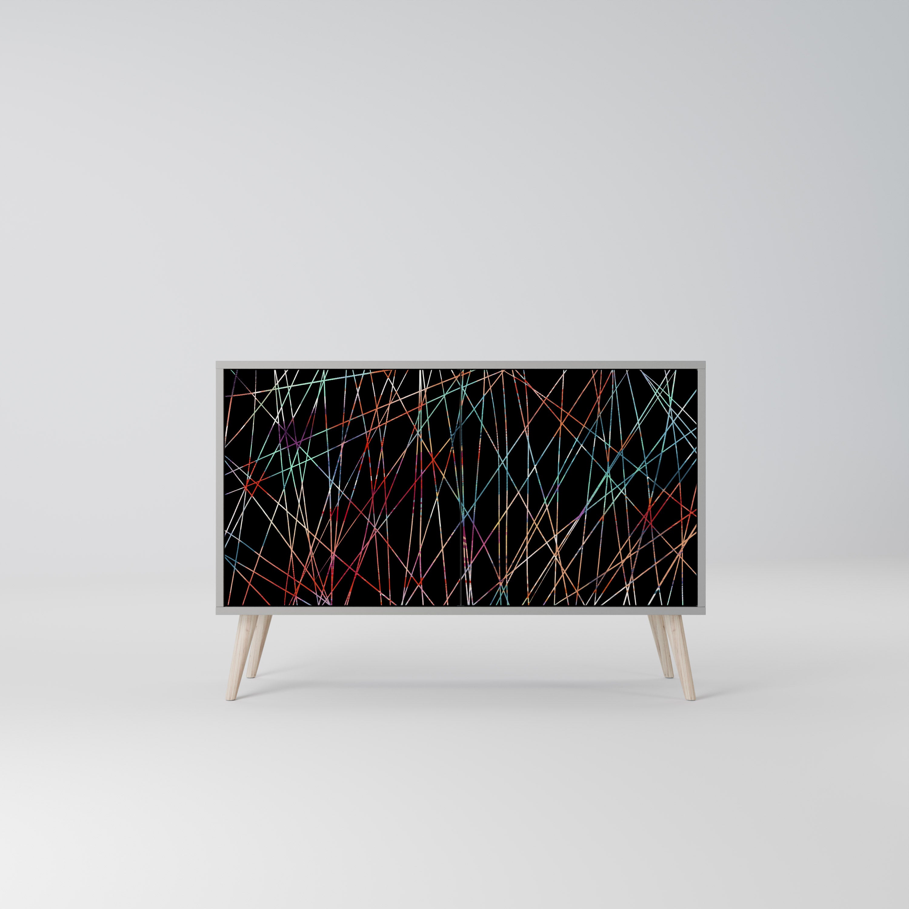 Aparador LUMINOUS SNARE de 2 puertas en acabado gris