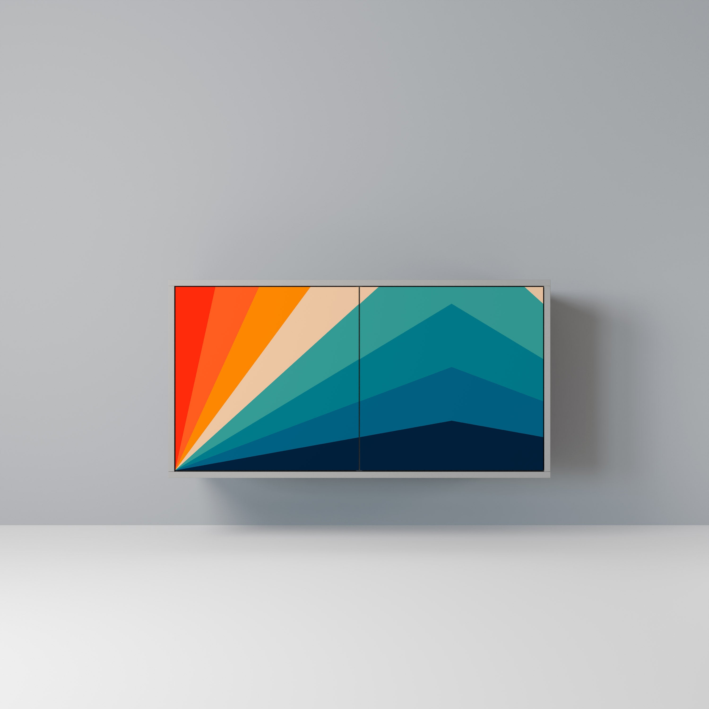 Aparador PRISM CONCUSSION de 2 puertas en acabado gris