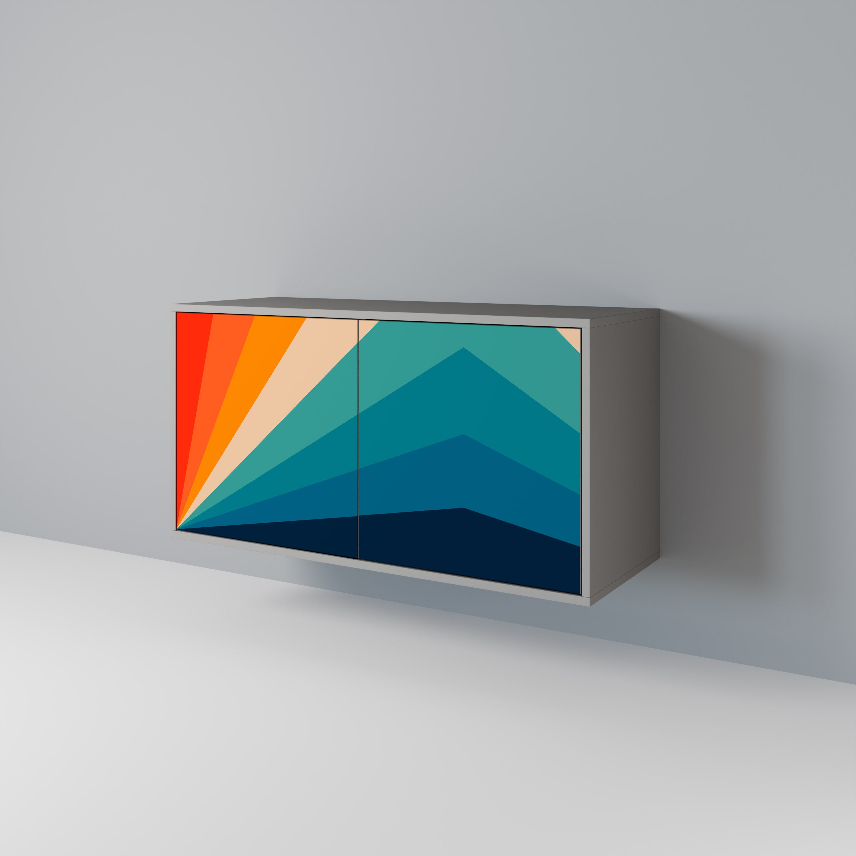 Aparador PRISM CONCUSSION de 2 puertas en acabado gris