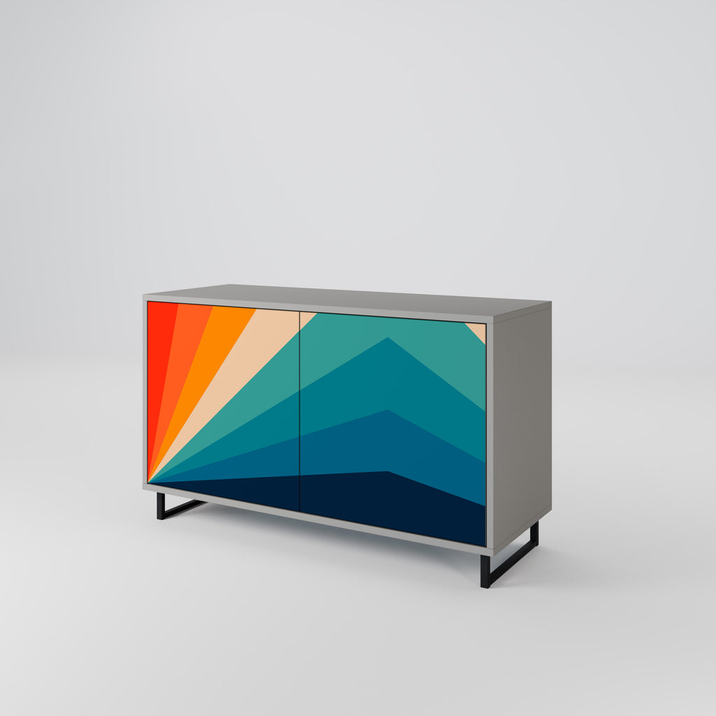 Aparador PRISM CONCUSSION de 2 puertas en acabado gris