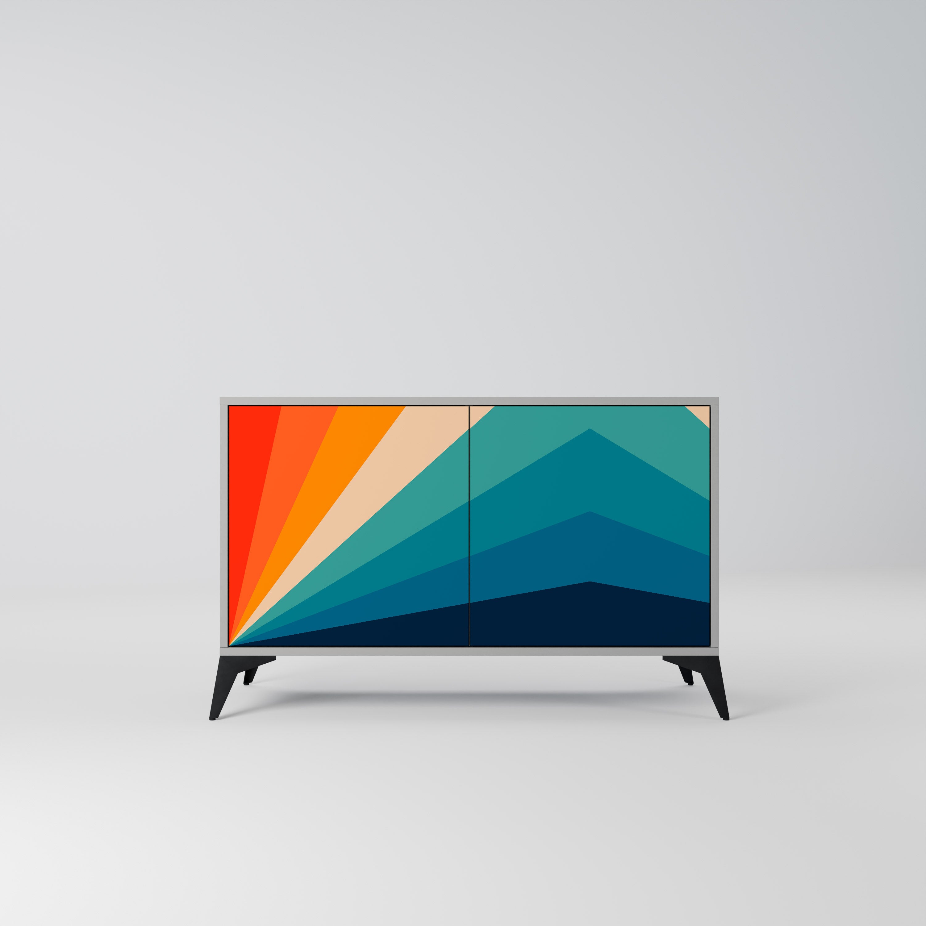 Aparador PRISM CONCUSSION de 2 puertas en acabado gris