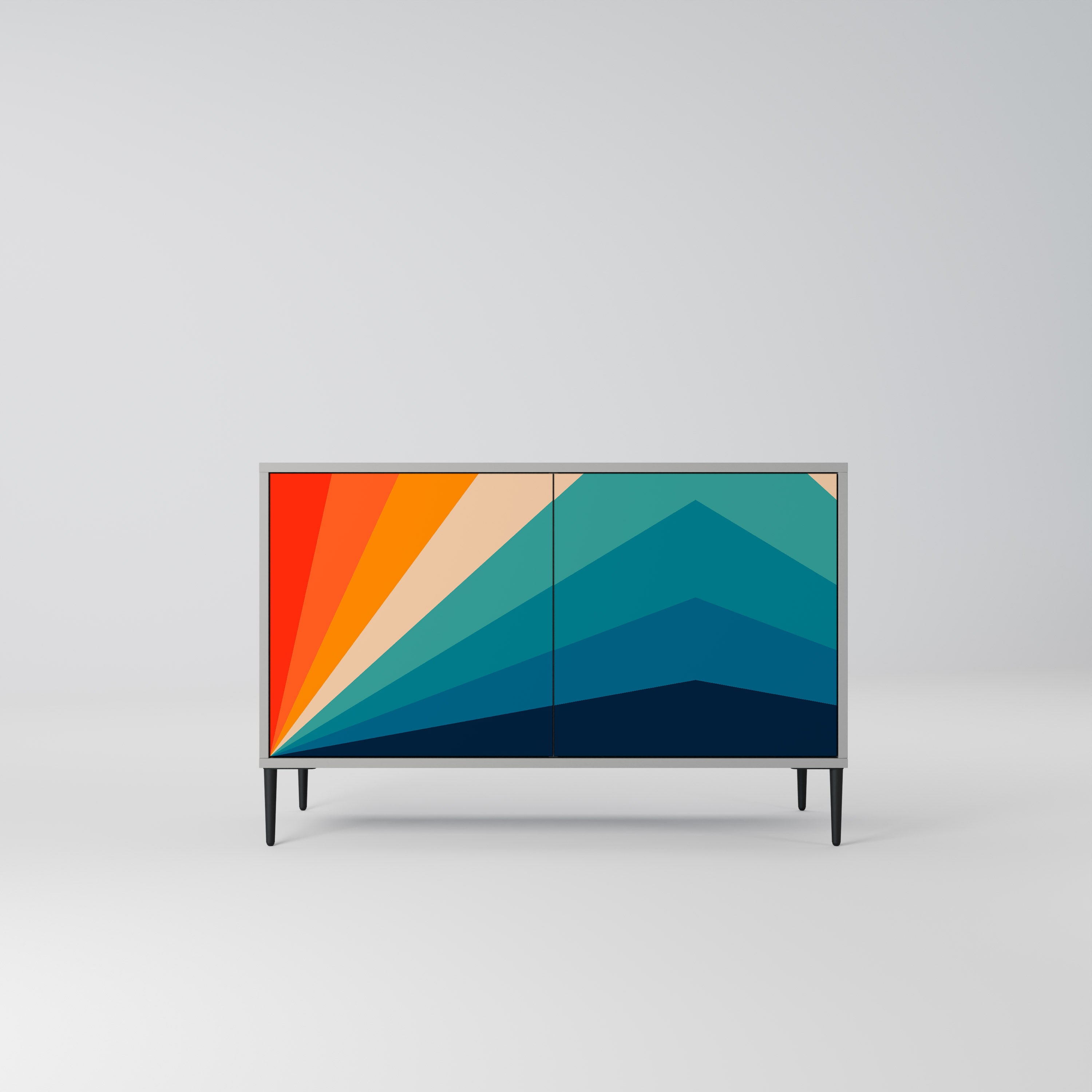 Aparador PRISM CONCUSSION de 2 puertas en acabado gris