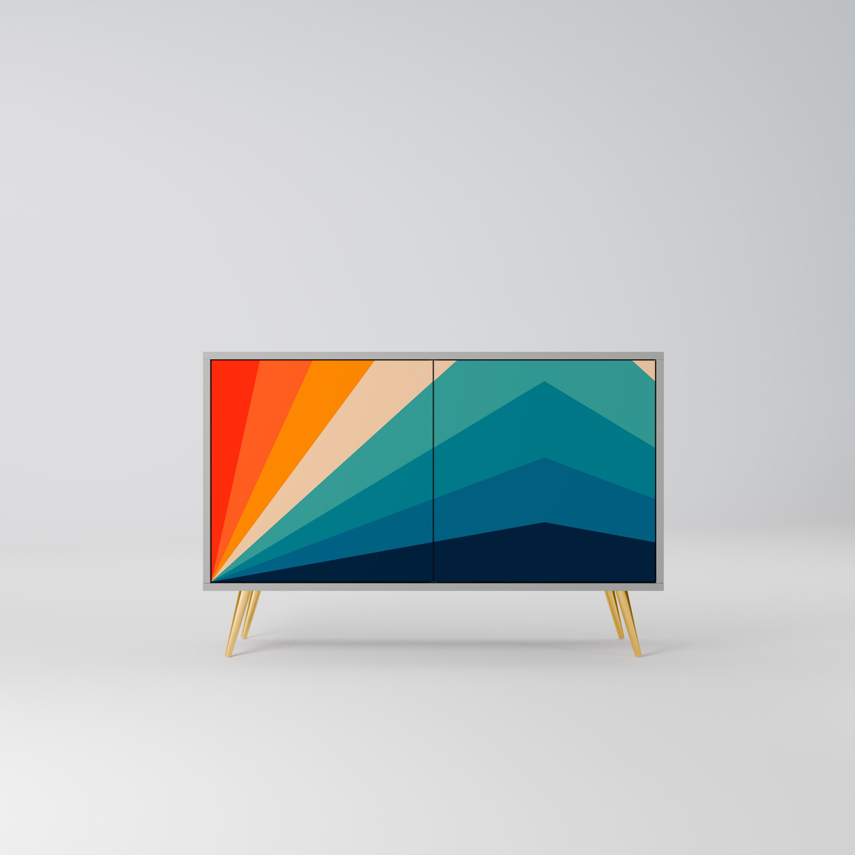 Aparador PRISM CONCUSSION de 2 puertas en acabado gris