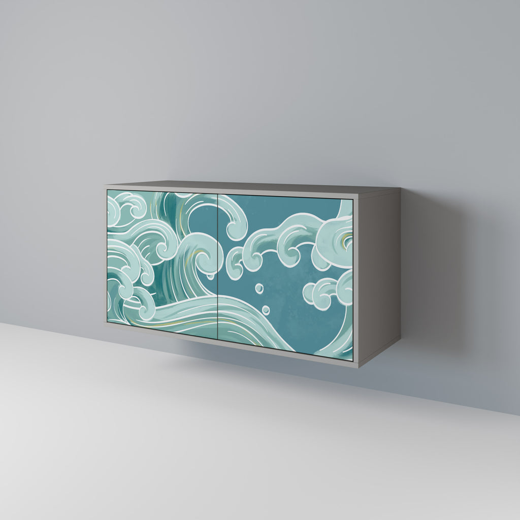 ASIAN SWAY 2-Door Sideboard in Grey Finish