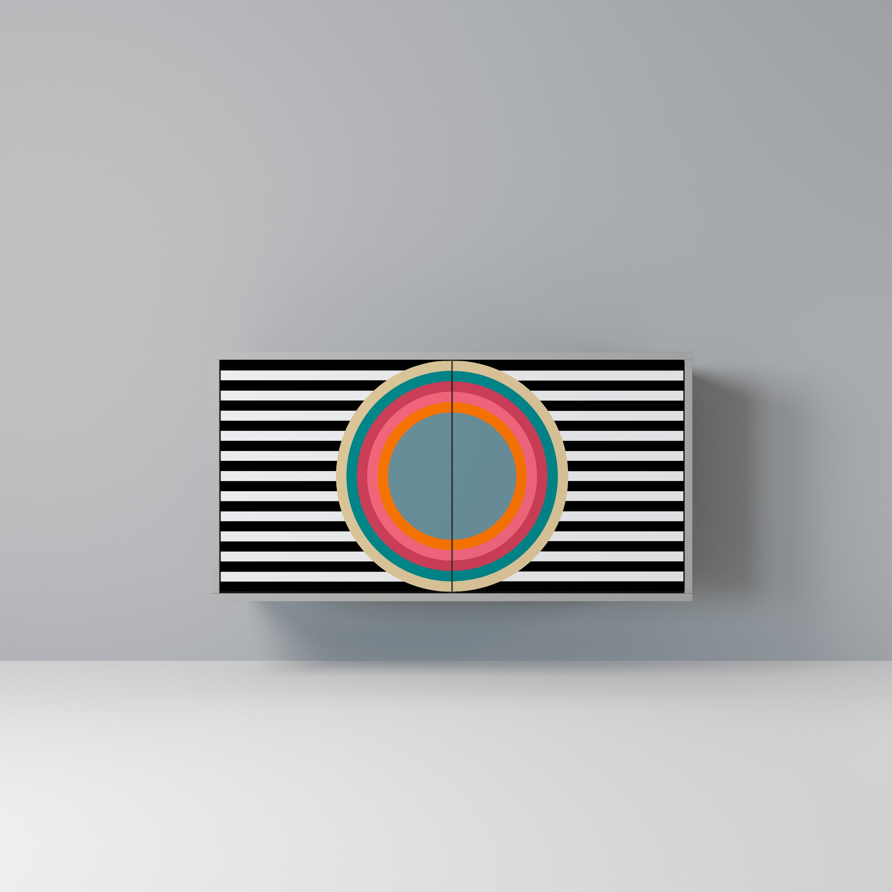 Aparador SPECTRA SHOWCASE de 2 puertas en acabado gris