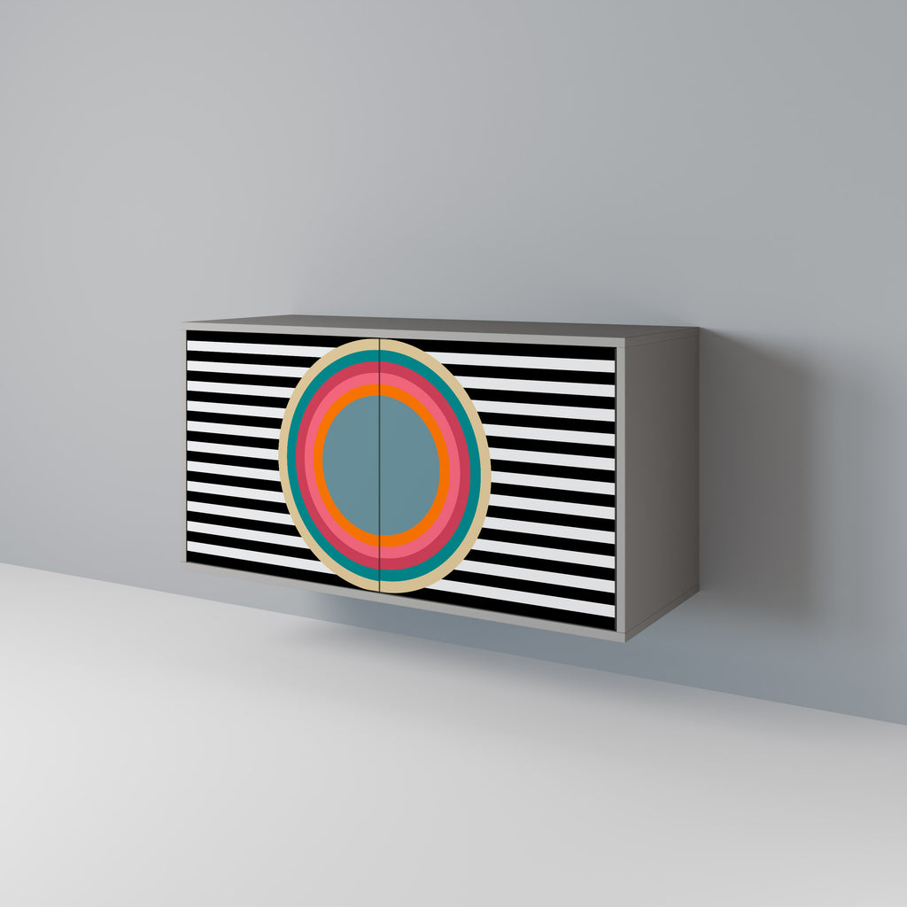 Aparador SPECTRA SHOWCASE de 2 puertas en acabado gris