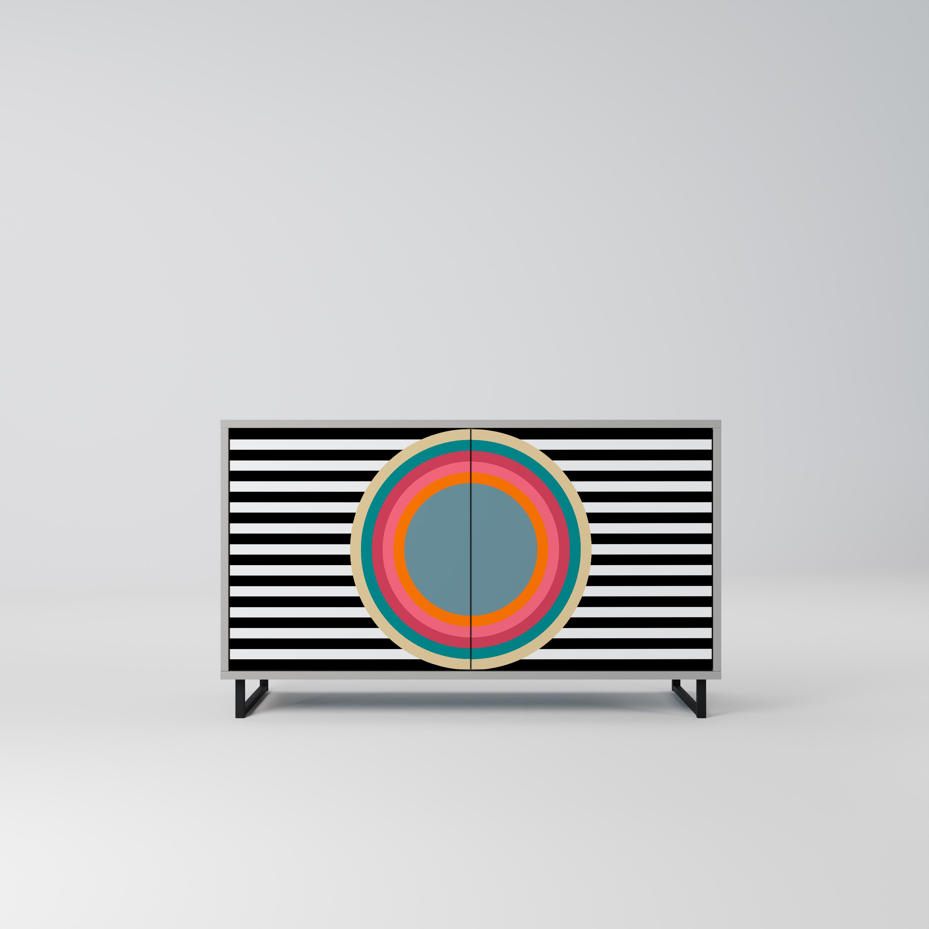 Aparador SPECTRA SHOWCASE de 2 puertas en acabado gris