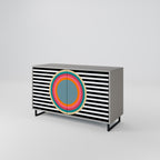 SPECTRA SHOWCASE Aparador de 2 Puertas en Acabado Gris