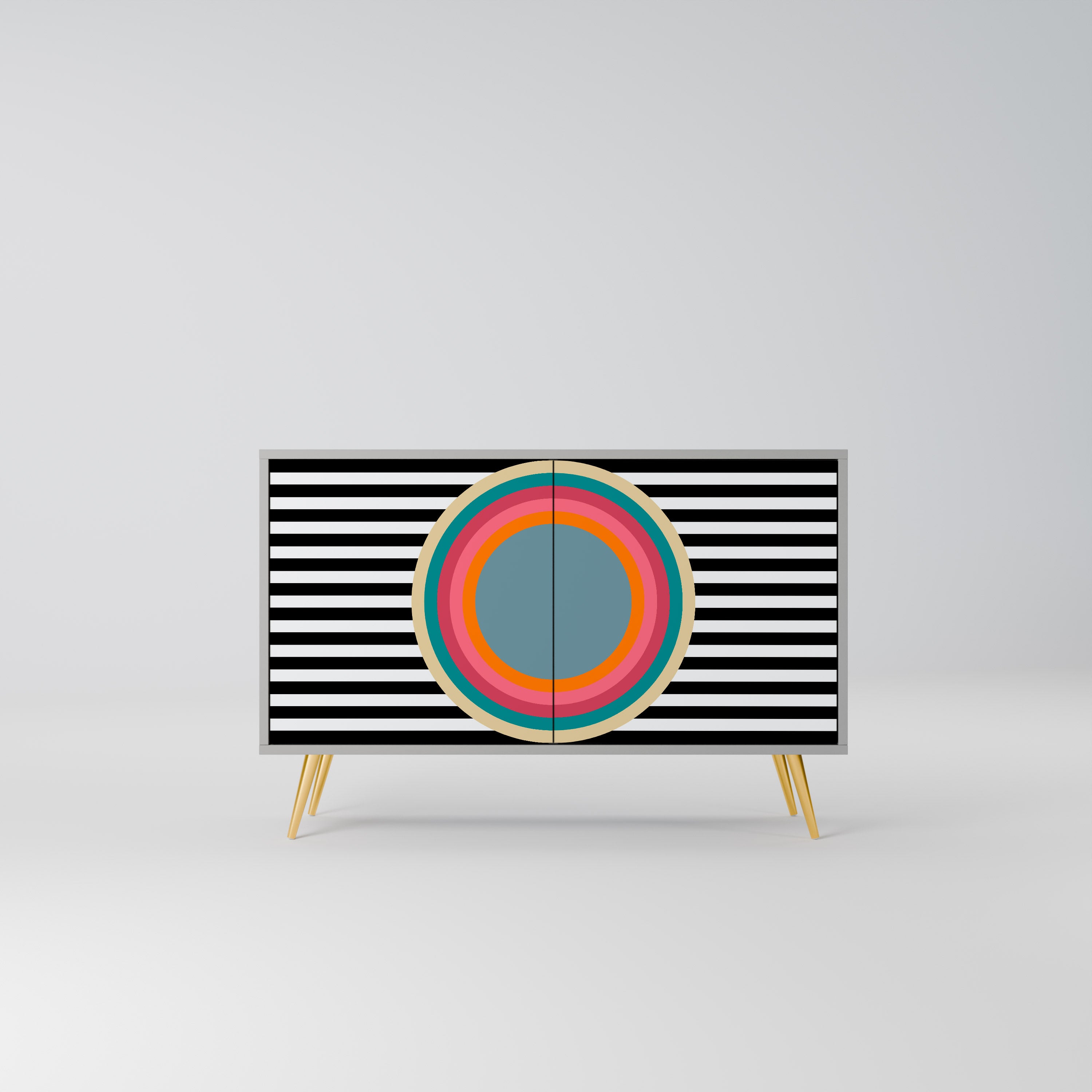 Aparador SPECTRA SHOWCASE de 2 puertas en acabado gris