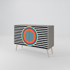 SPECTRA SHOWCASE Aparador de 2 Puertas en Acabado Gris