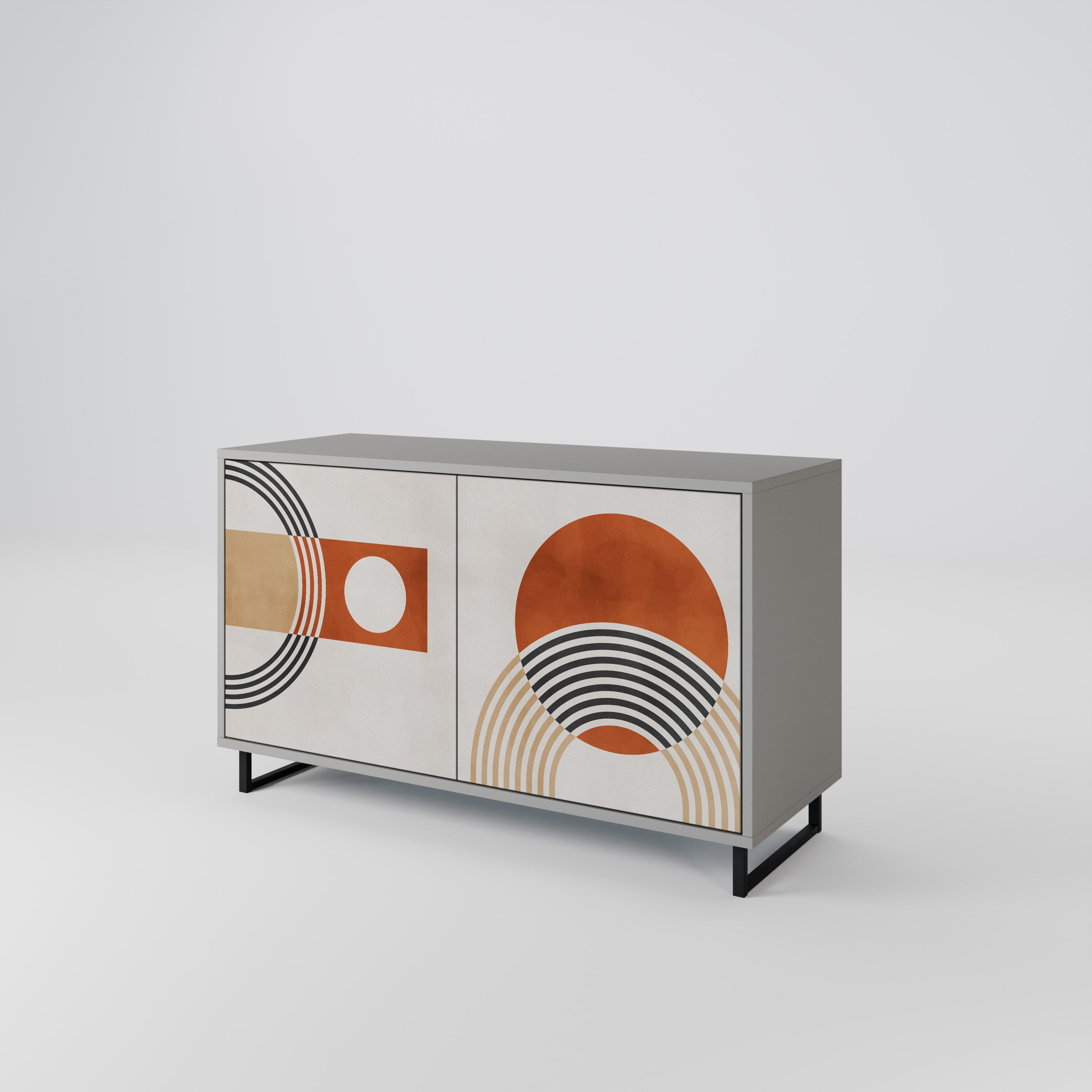 Aparador SPACE AROUND de 2 puertas en acabado gris