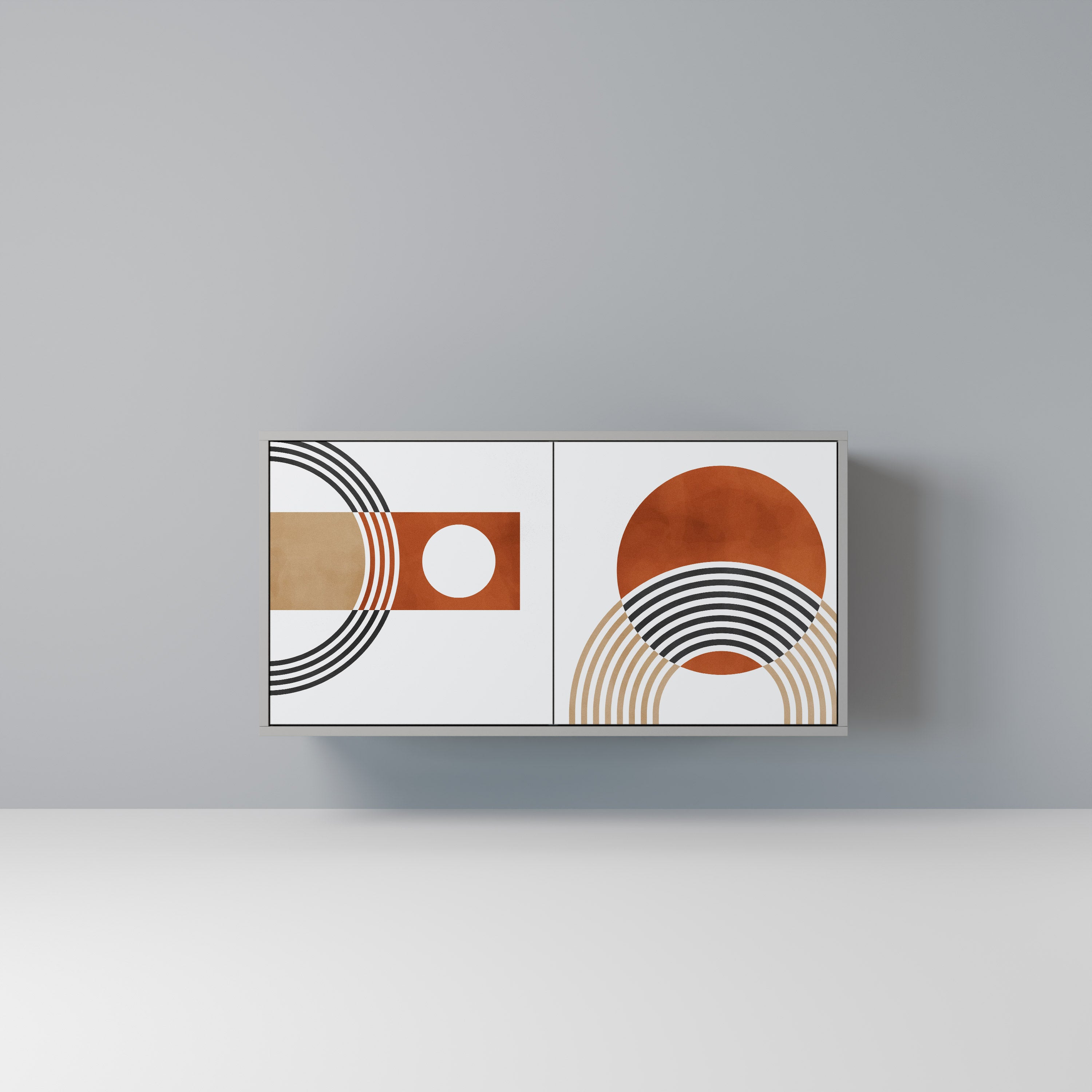 Aparador de 2 puertas CIRCLE RHYTM en acabado gris