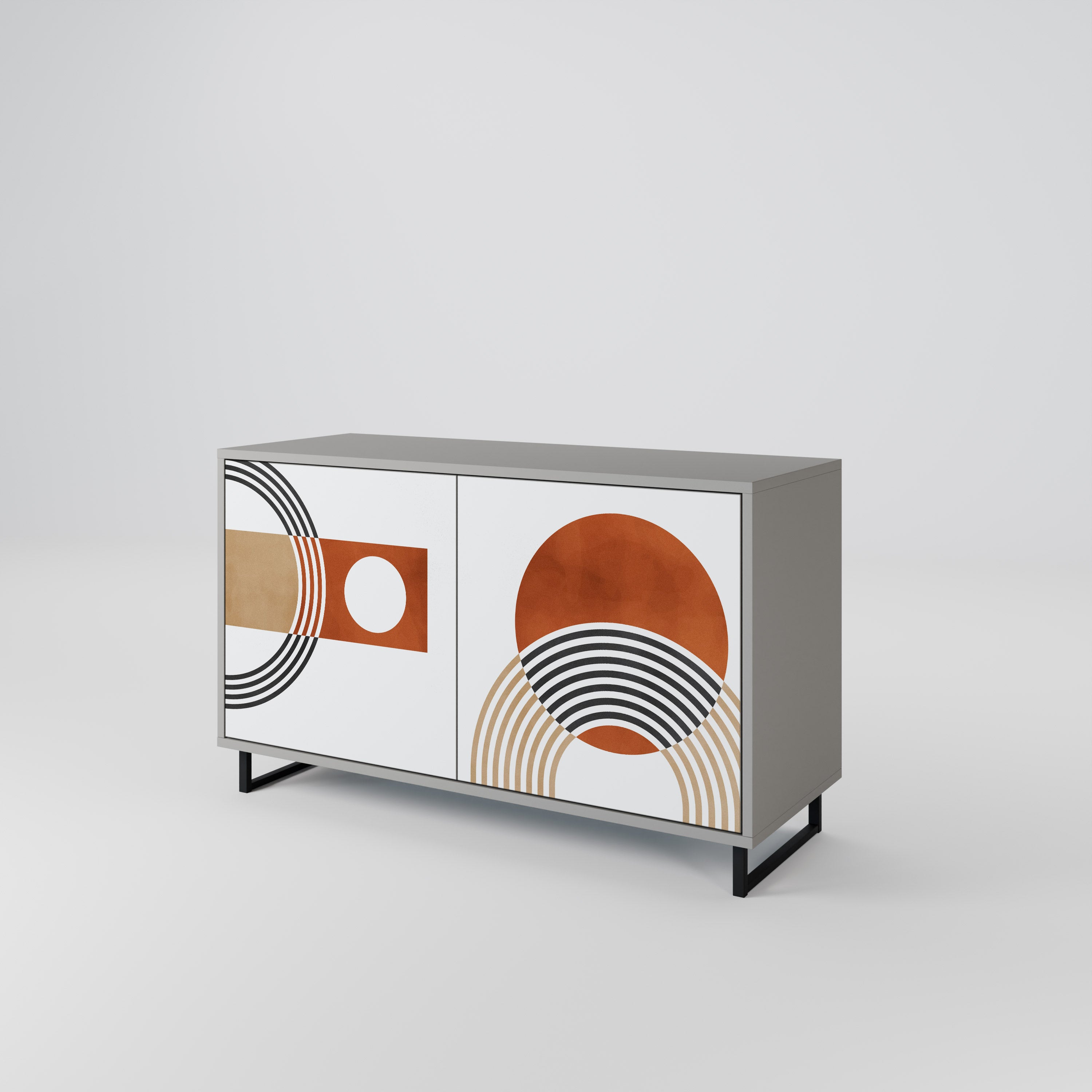 Aparador de 2 puertas CIRCLE RHYTM en acabado gris