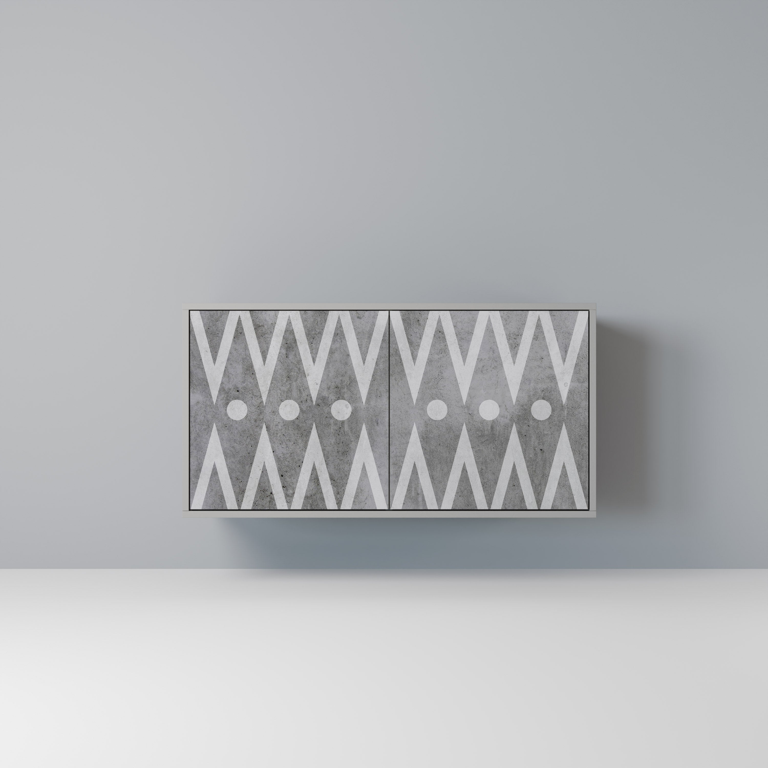 Aparador de 2 puertas SHARP EDGES en acabado gris