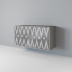 SHARP EDGES Aparador de 2 Puertas en Acabado Gris