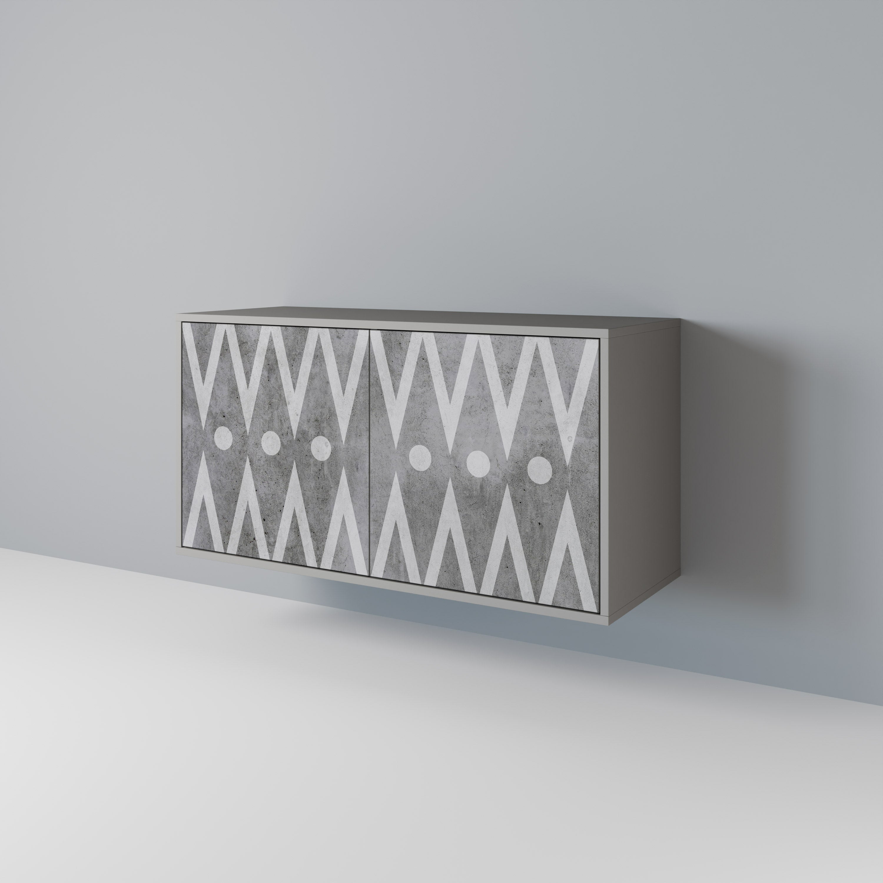 Aparador de 2 puertas SHARP EDGES en acabado gris