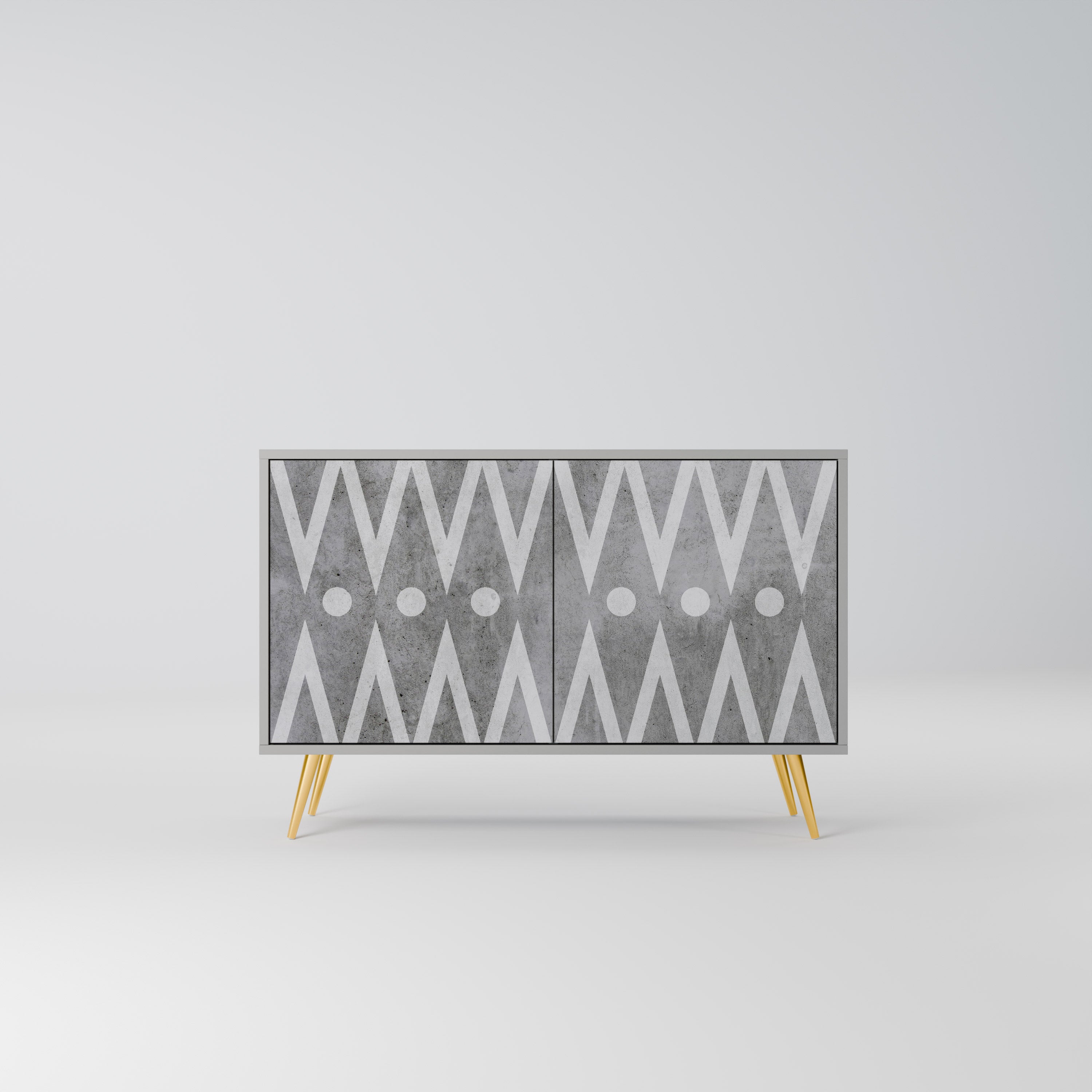 Aparador de 2 puertas SHARP EDGES en acabado gris