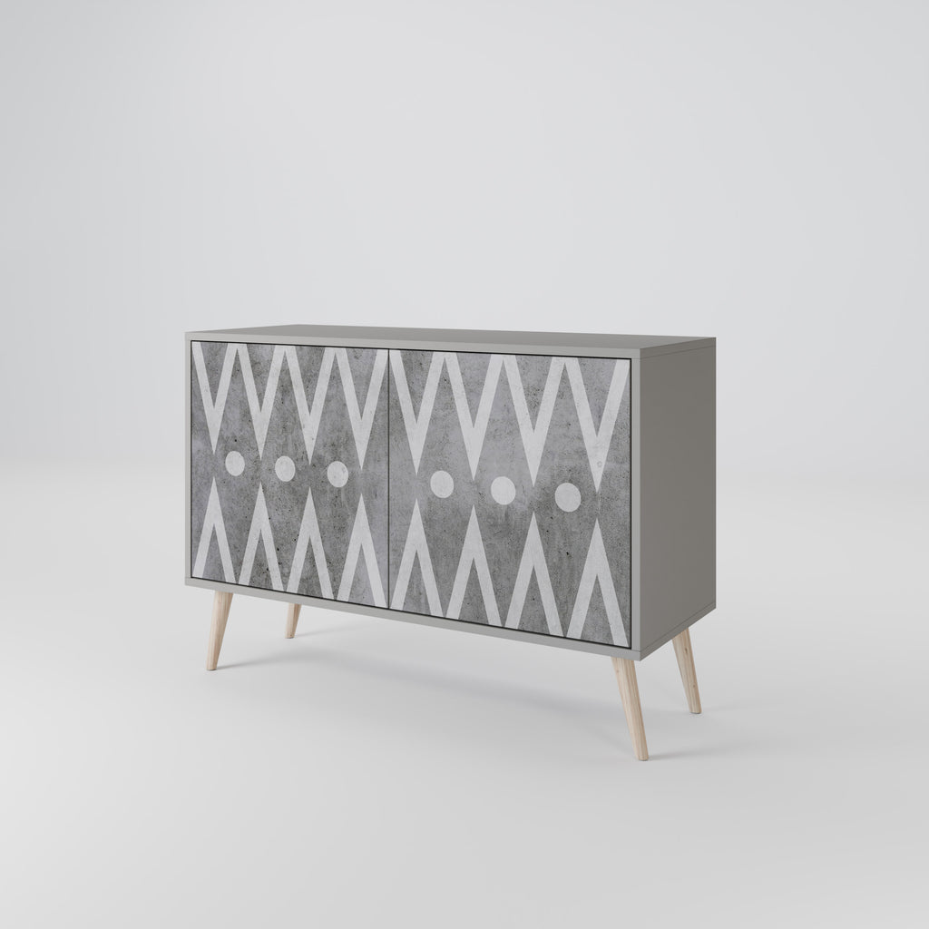 Aparador de 2 puertas SHARP EDGES en acabado gris