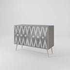 SHARP EDGES Aparador de 2 Puertas en Acabado Gris