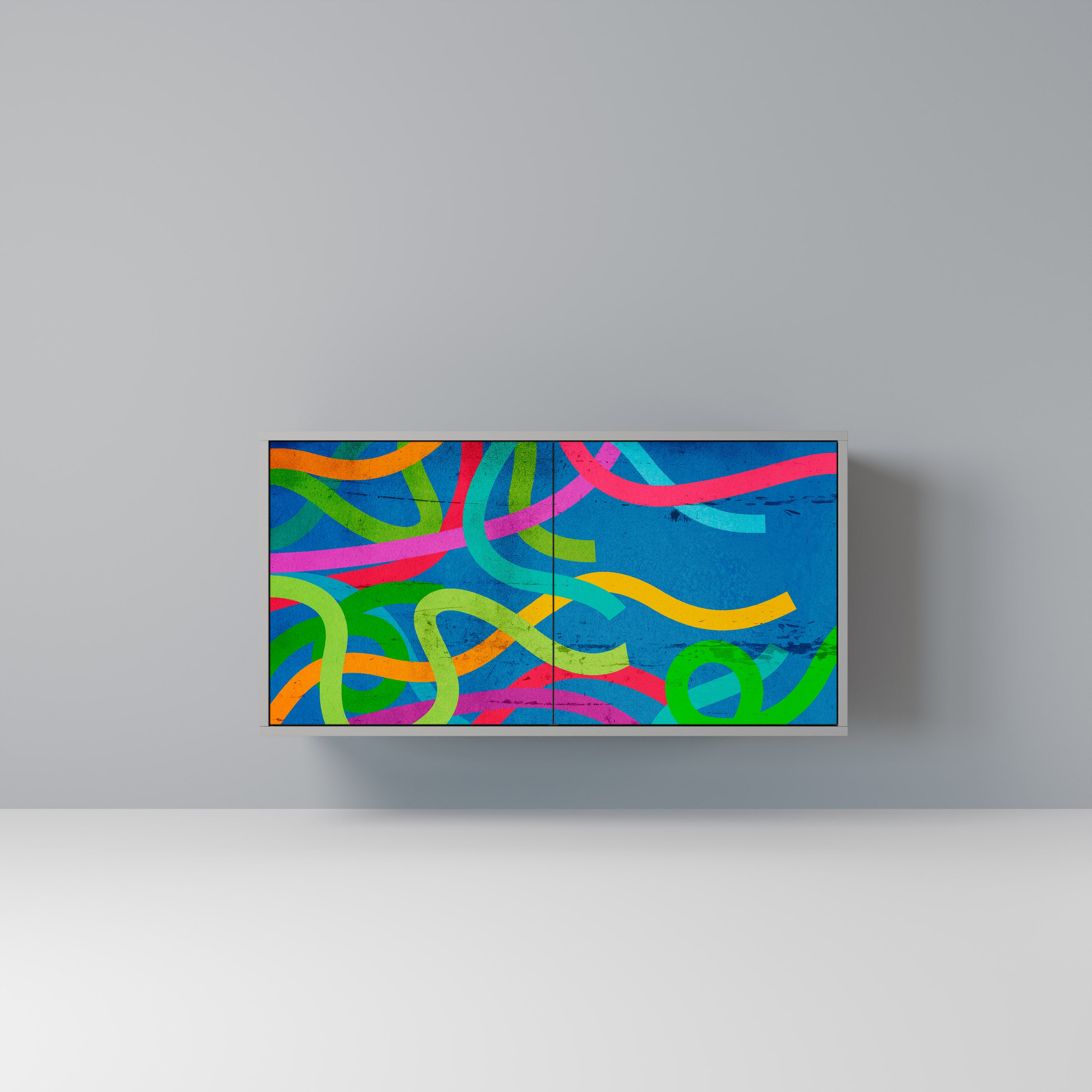 Aparador STREAMER TANGLE de 2 puertas en acabado gris