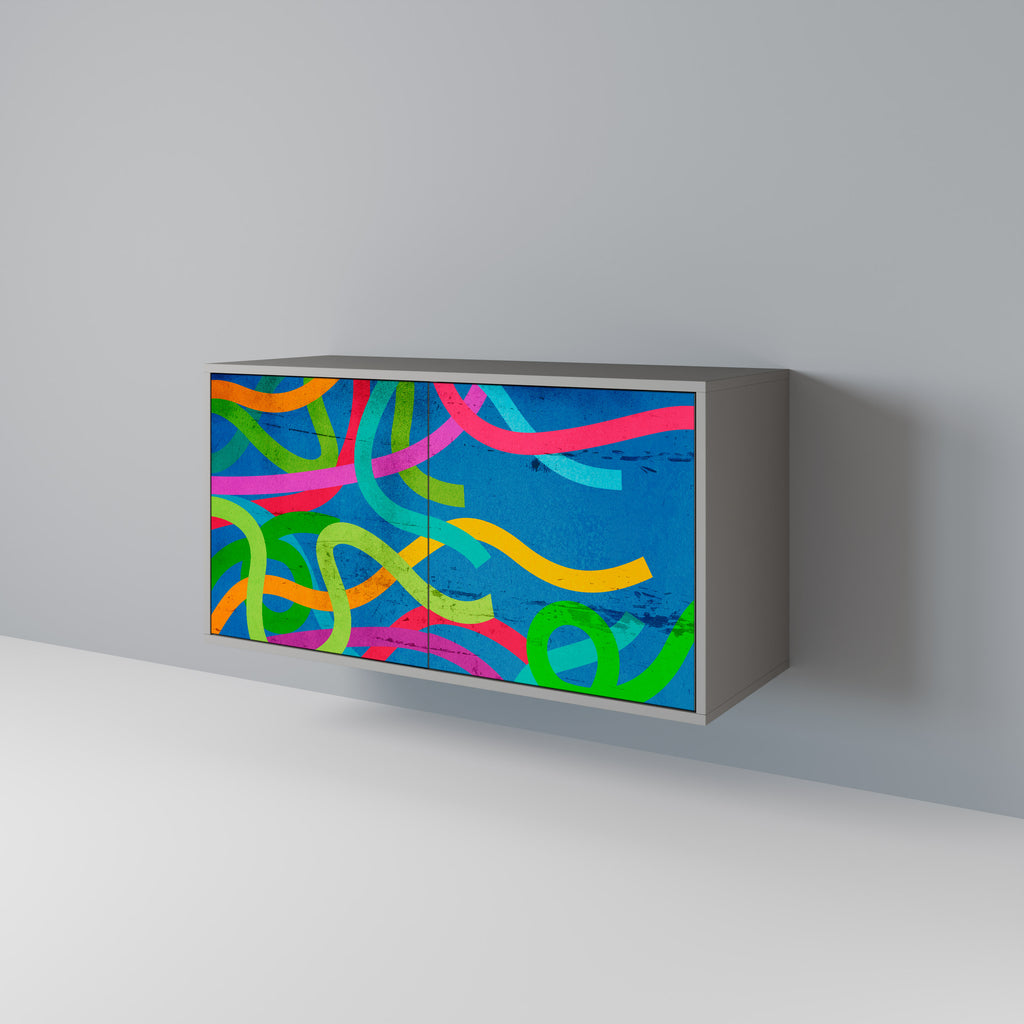 Aparador STREAMER TANGLE de 2 puertas en acabado gris