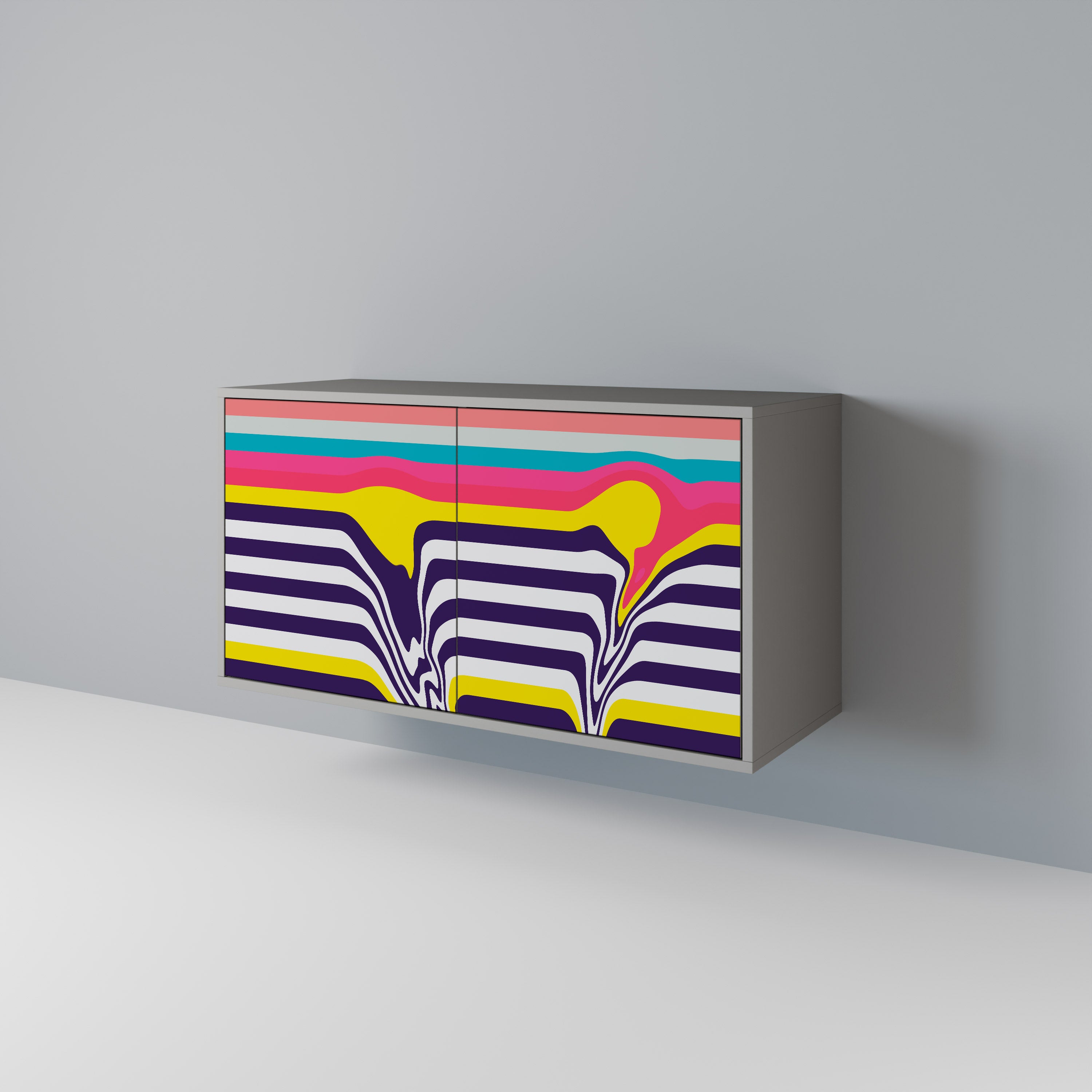 Aparador TONE COLLAPSE de 2 puertas en acabado gris