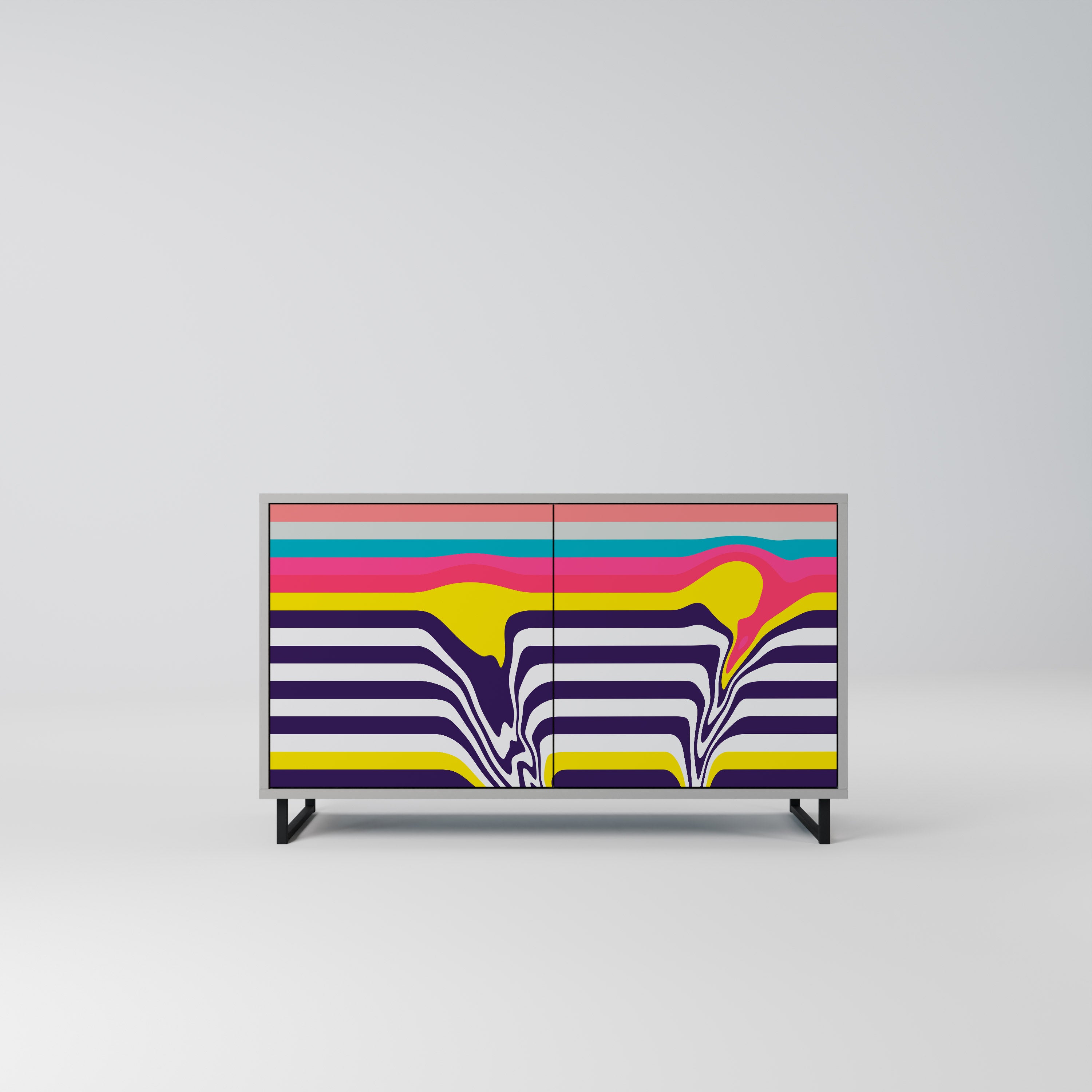 Aparador TONE COLLAPSE de 2 puertas en acabado gris