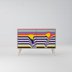 TONE COLLAPSE Aparador de 2 Puertas en Acabado Gris